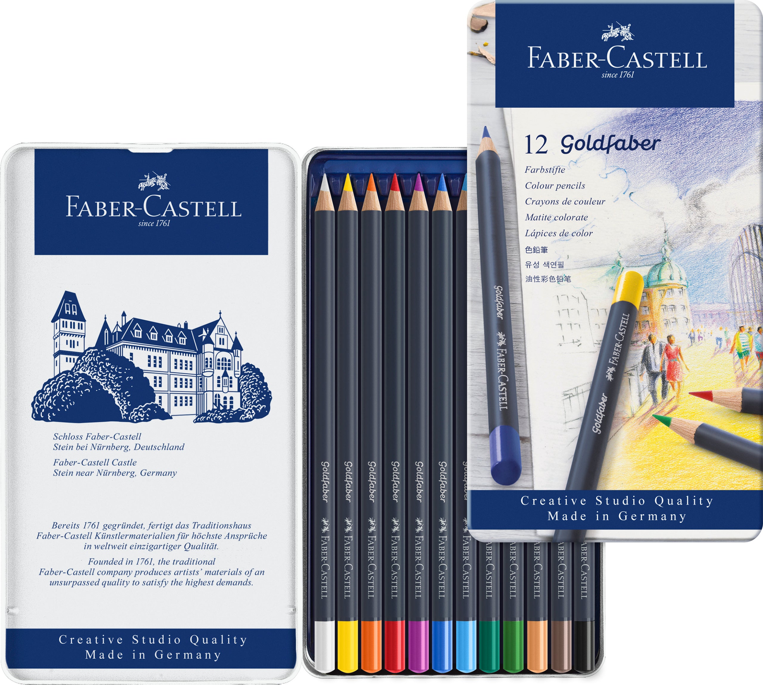 CREIOANE COLORATE 12 CULORI GOLDFABER CUTIE METAL FABER-CASTELL