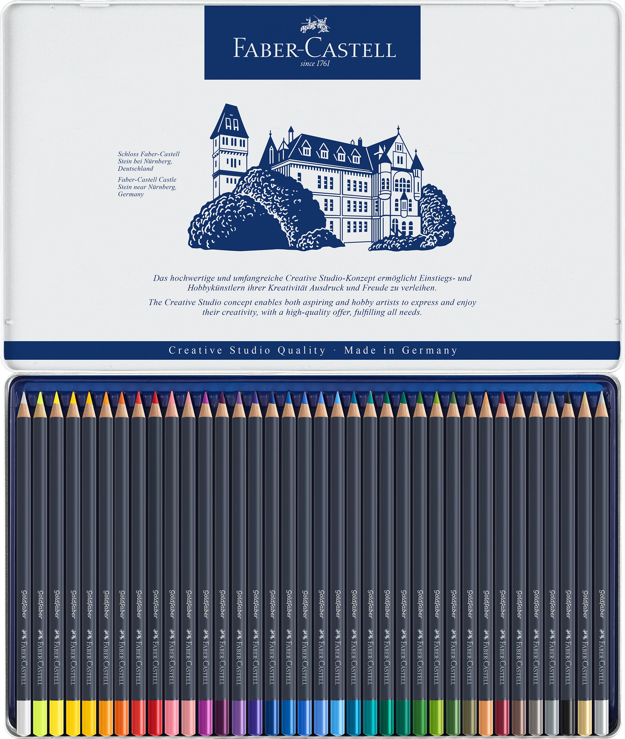 CREIOANE COLORATE 36 CULORI GOLDFABER CUTIE METAL FABER-CASTELL