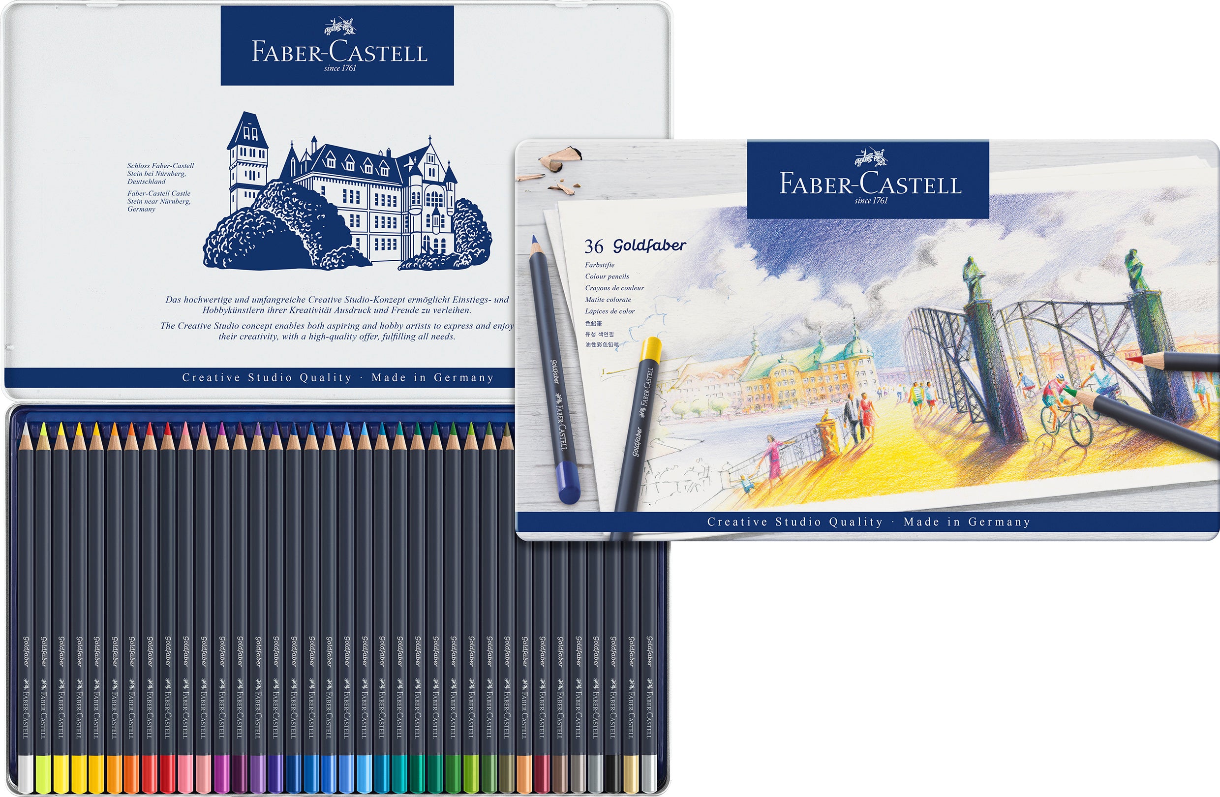 CREIOANE COLORATE 36 CULORI GOLDFABER CUTIE METAL FABER-CASTELL