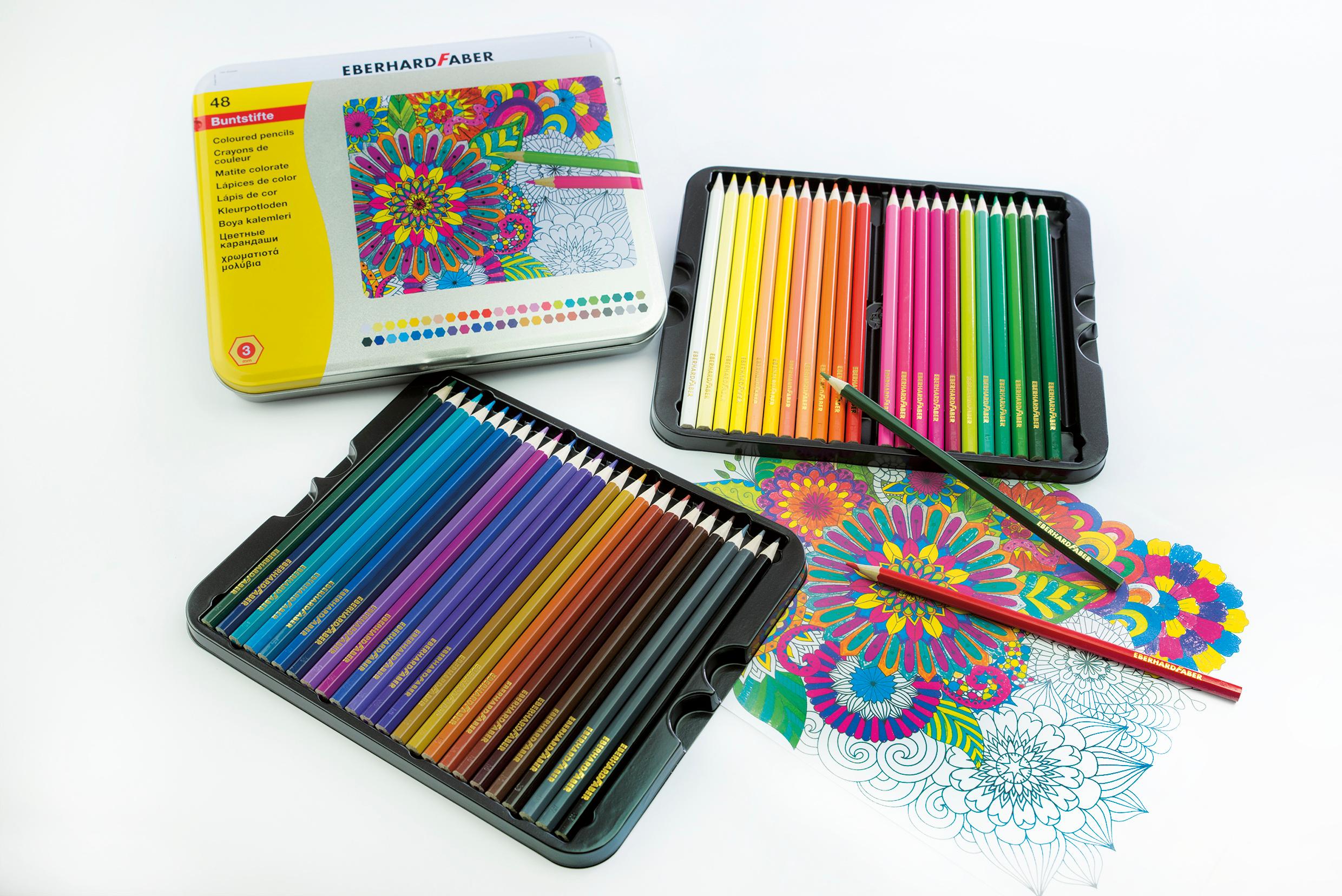CREIOANE COLORATE 48 CULORI CUTIE METAL EBERHARD FABER