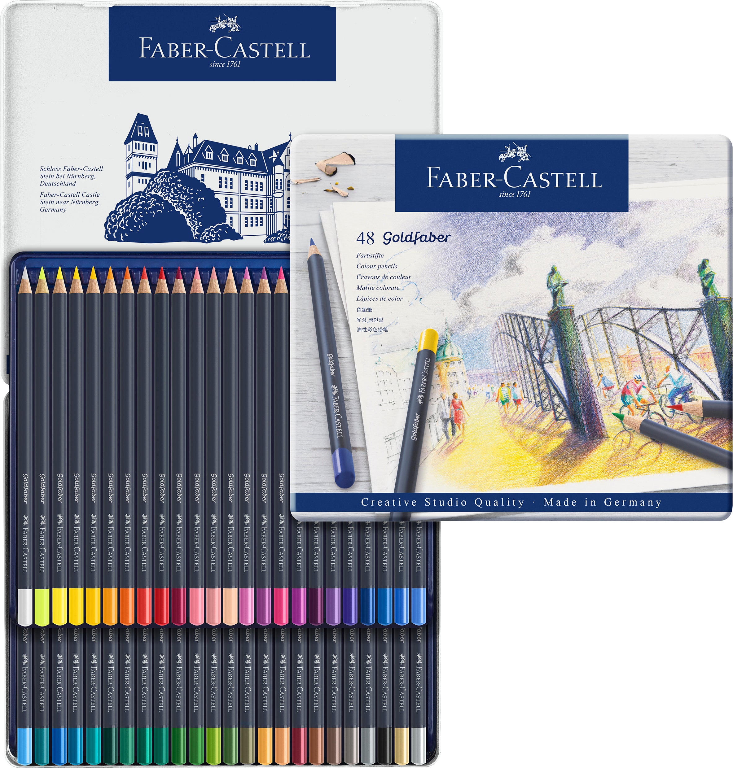 CREIOANE COLORATE 48 CULORI GOLDFABER CUTIE METAL FABER-CASTELL