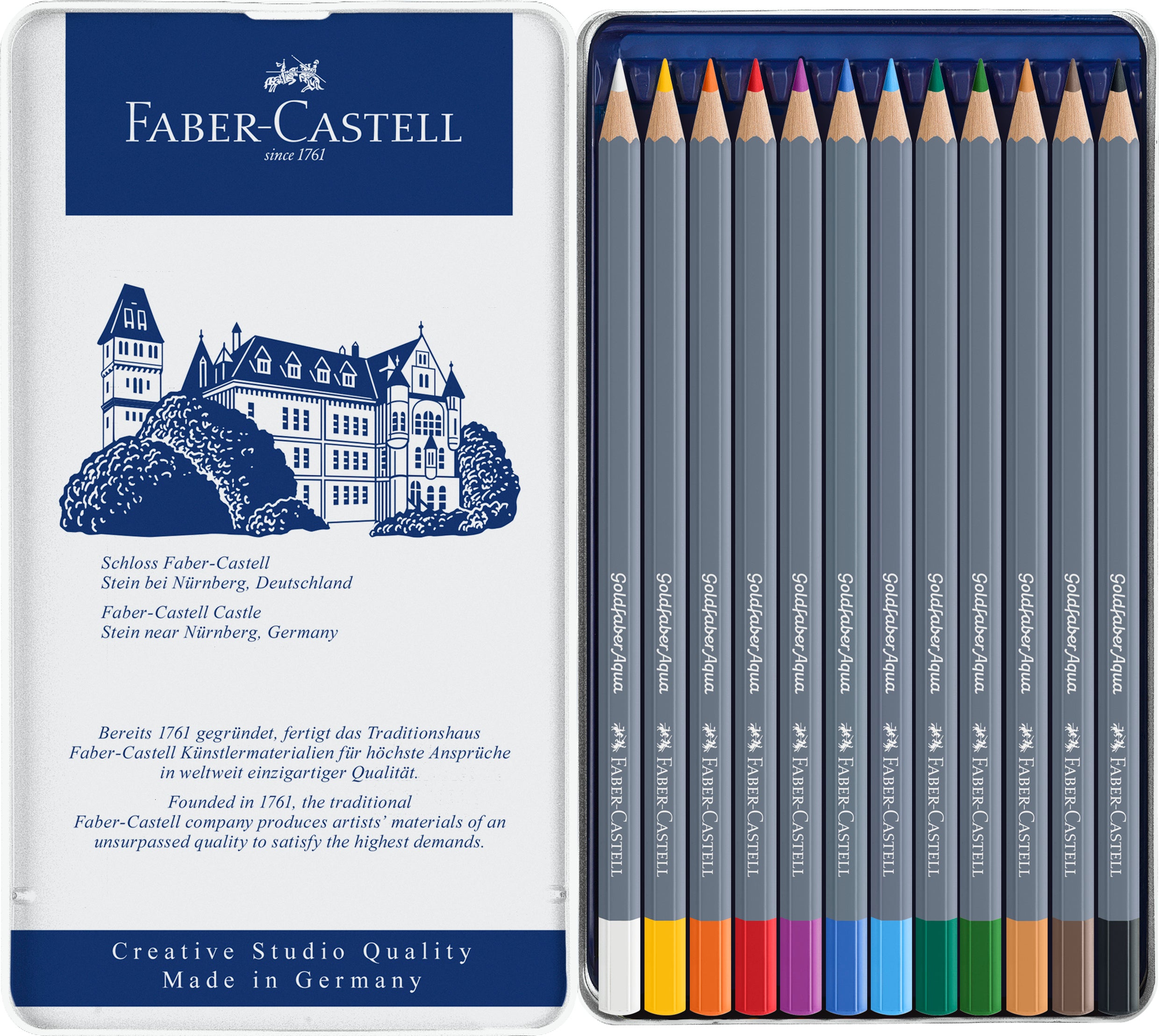 CREIOANE COLORATE AQUARELLE 12 CULORI GOLDFABER CUT. METAL FABER