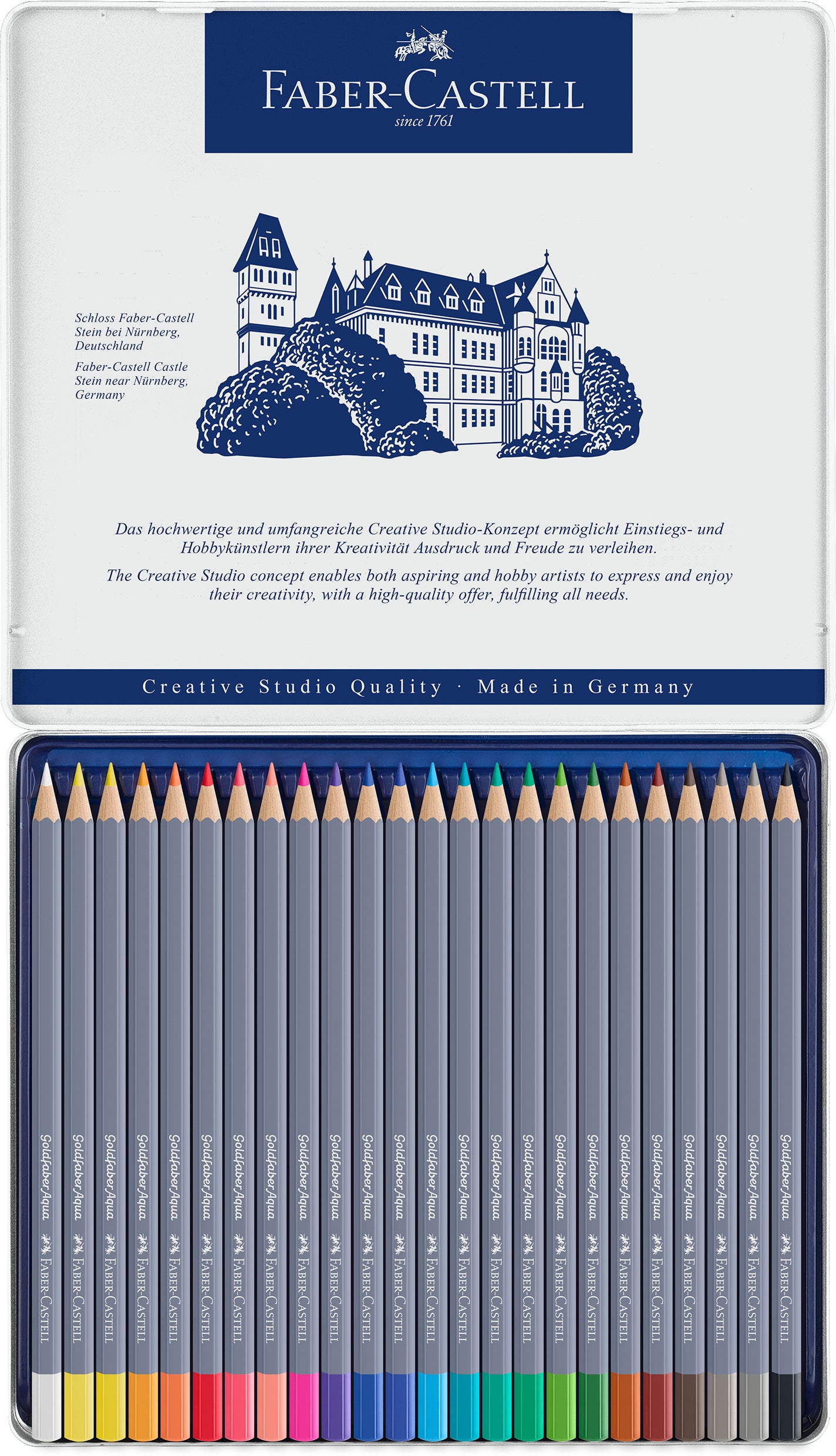 CREIOANE COLORATE AQUARELLE 24 CULORI GOLDFABER CUT. METAL FABER