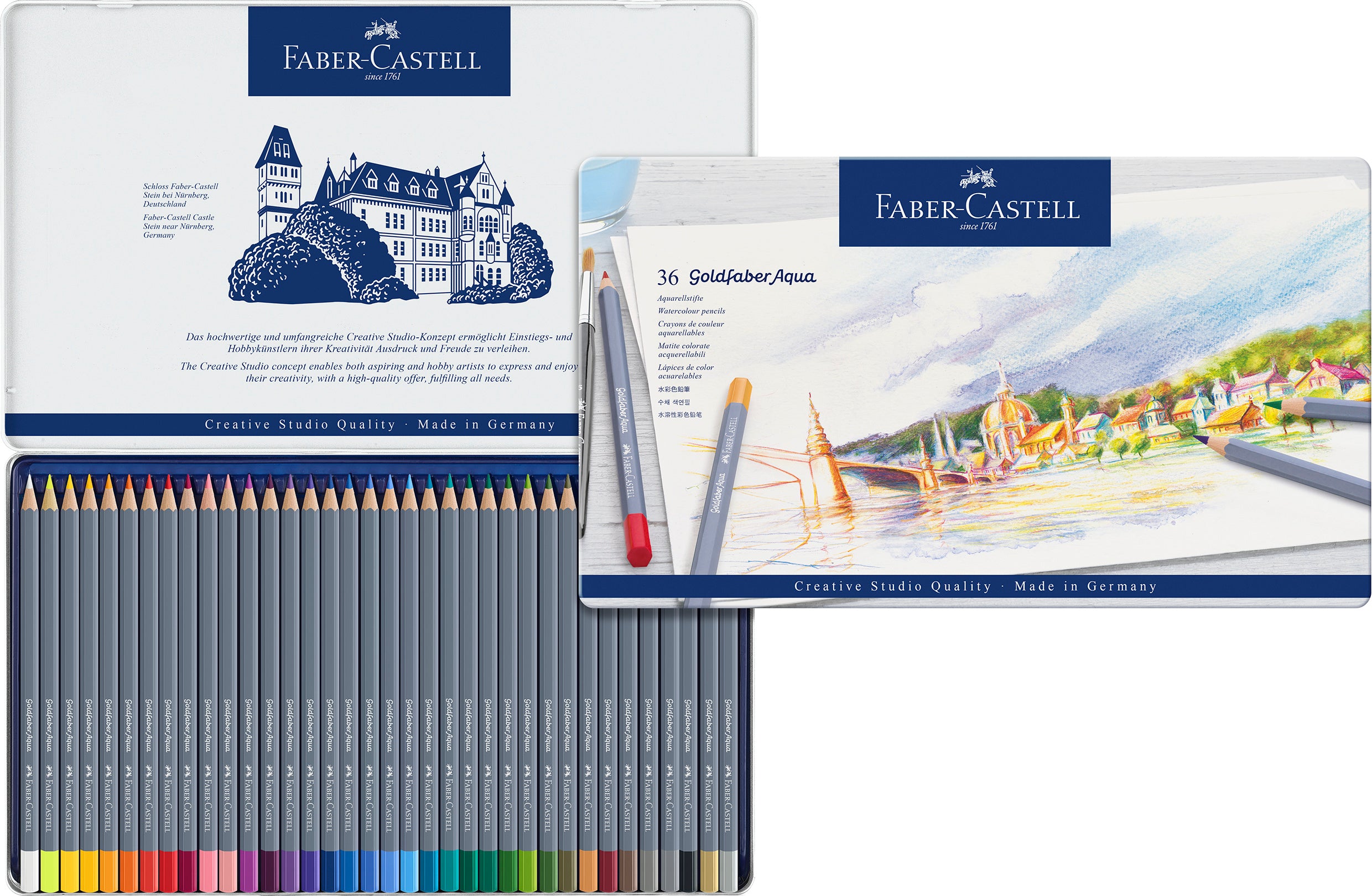 CREIOANE COLORATE AQUARELLE 36 CULORI GOLDFABER CUT. METAL FABER