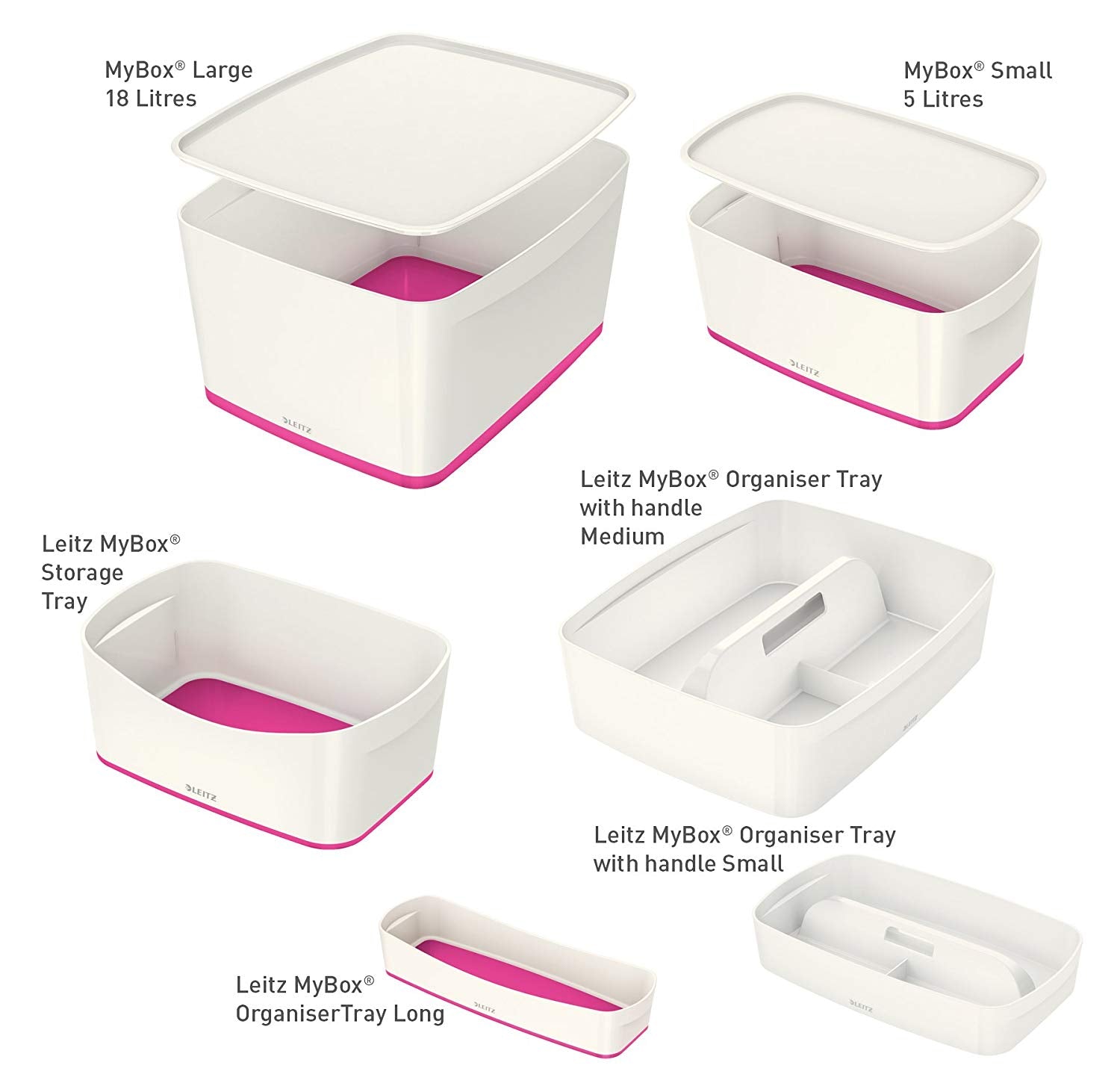 CUTIE DEPOZITARE CU CAPAC MARE ALB/ROZ MYBOX LEITZ