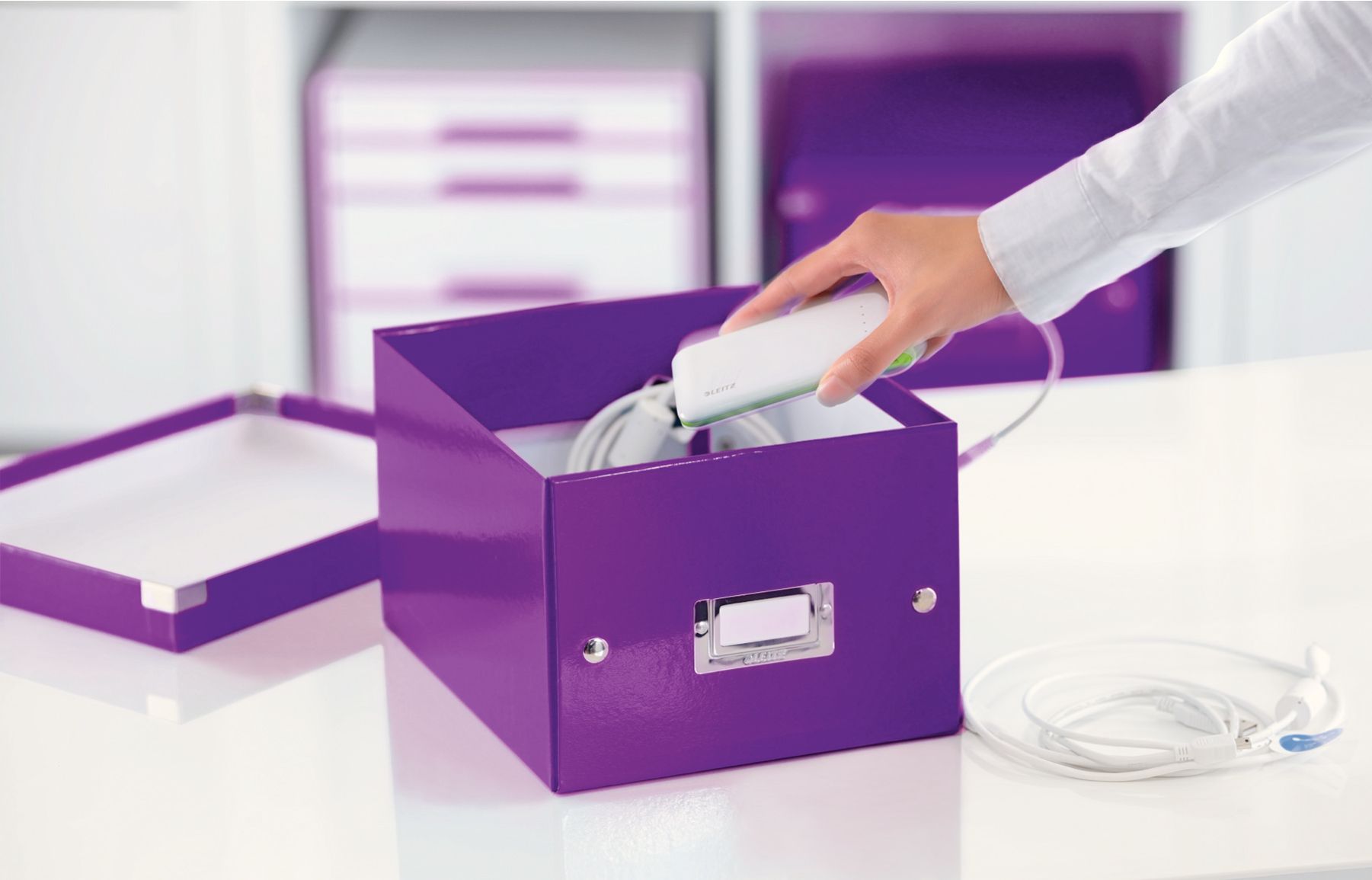 CUTIE DEPOZITARE MICA MOV CLICK&STORE LEITZ
