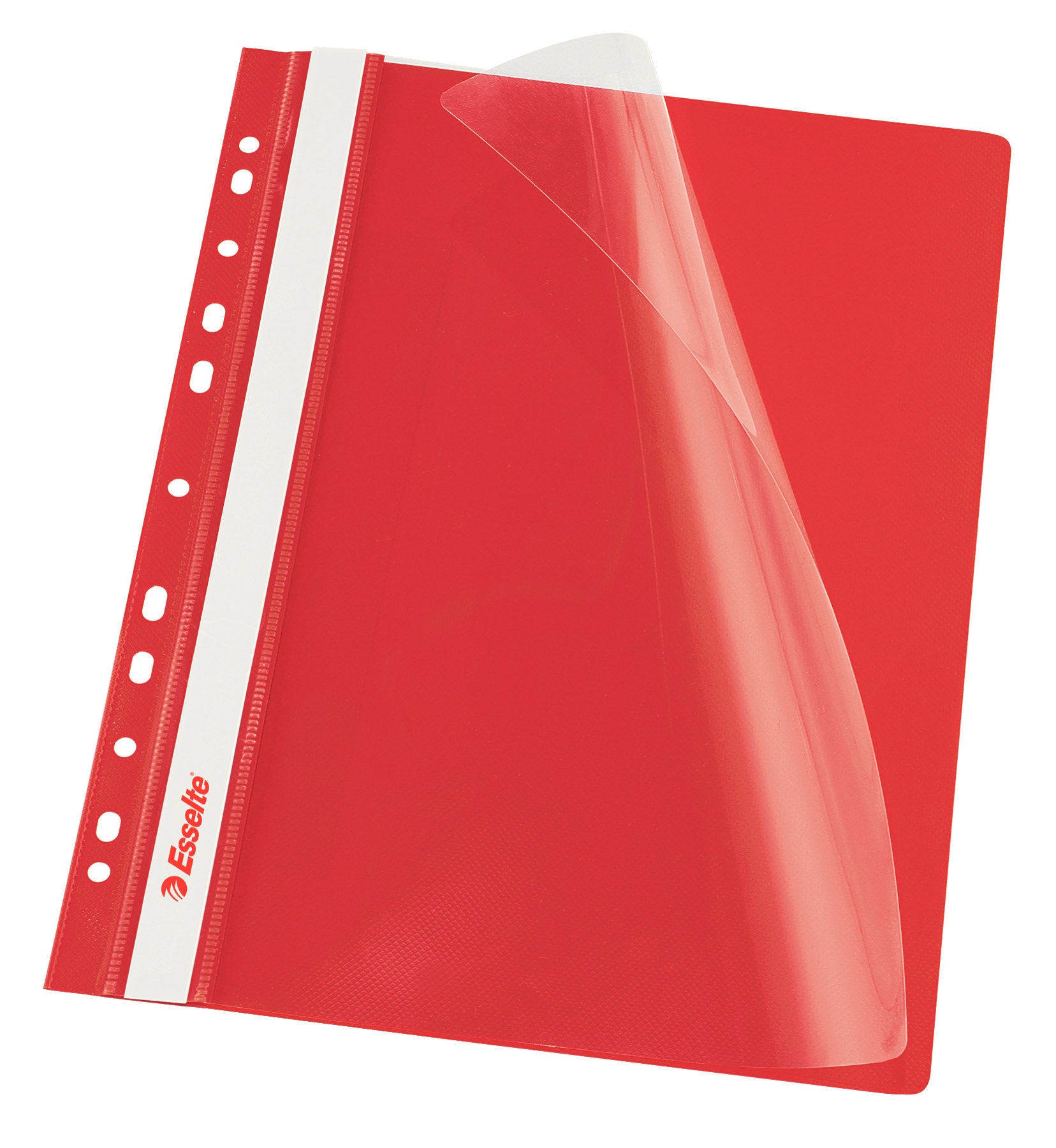 DOSAR PLASTIC CU SINA SI MULTIPERFORATII ROSU 10/SET ESSELTE