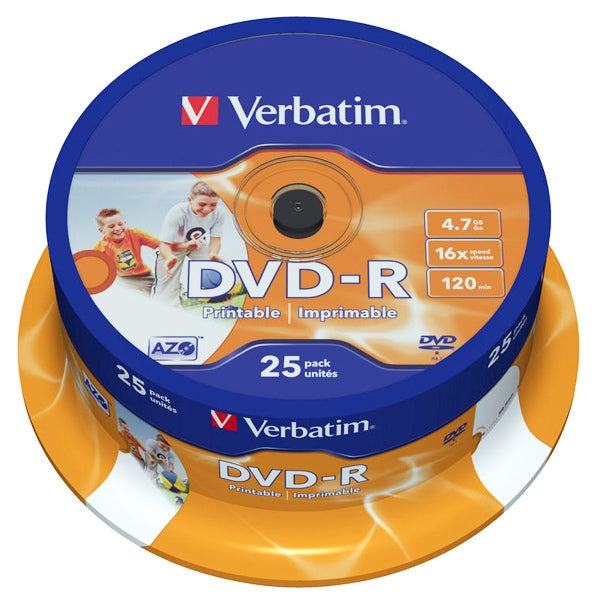 DVD-R PRINTABIL 25/SET VERBATIM 4.7GB 16X 43538