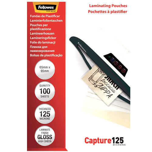 FOLIE 65X95MM 125 MICRONI 100/TOP FELLOWES