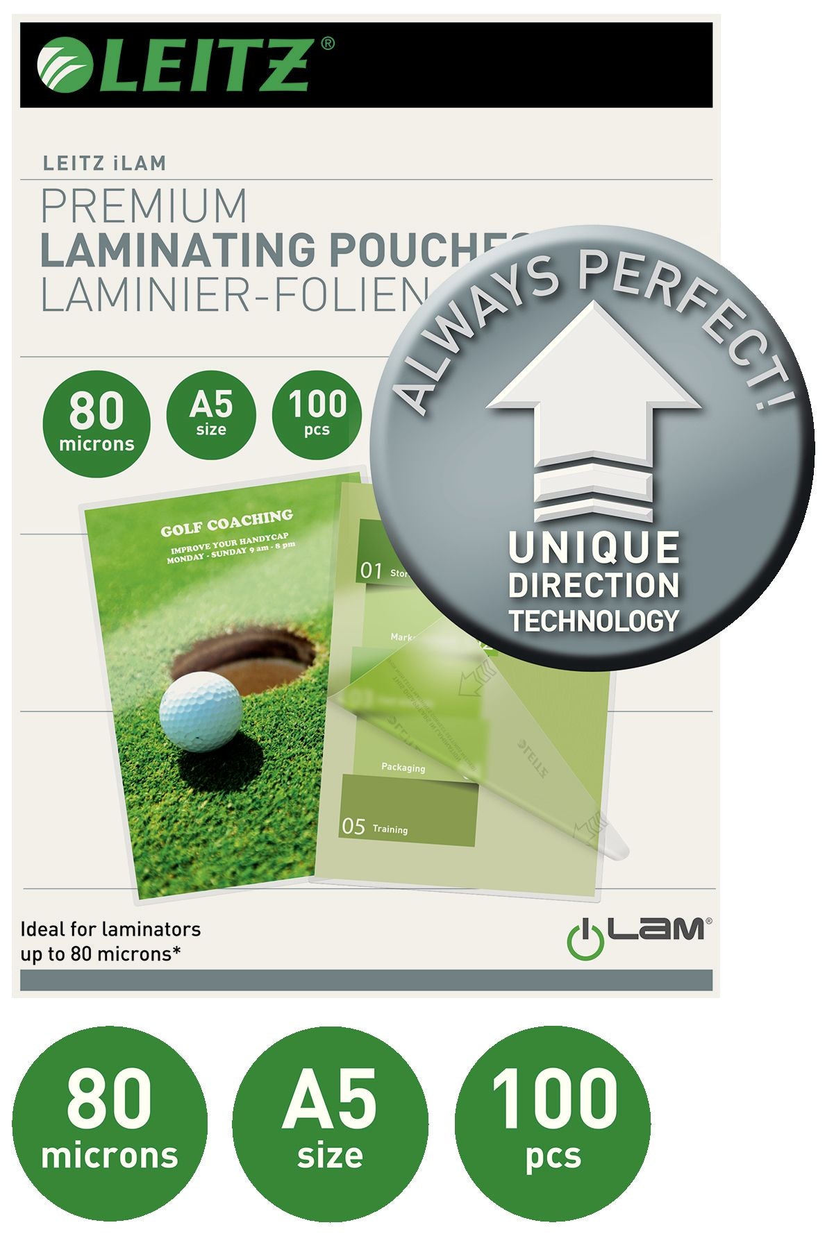 FOLIE A5 80 MICRONI 100/TOP UDT LEITZ