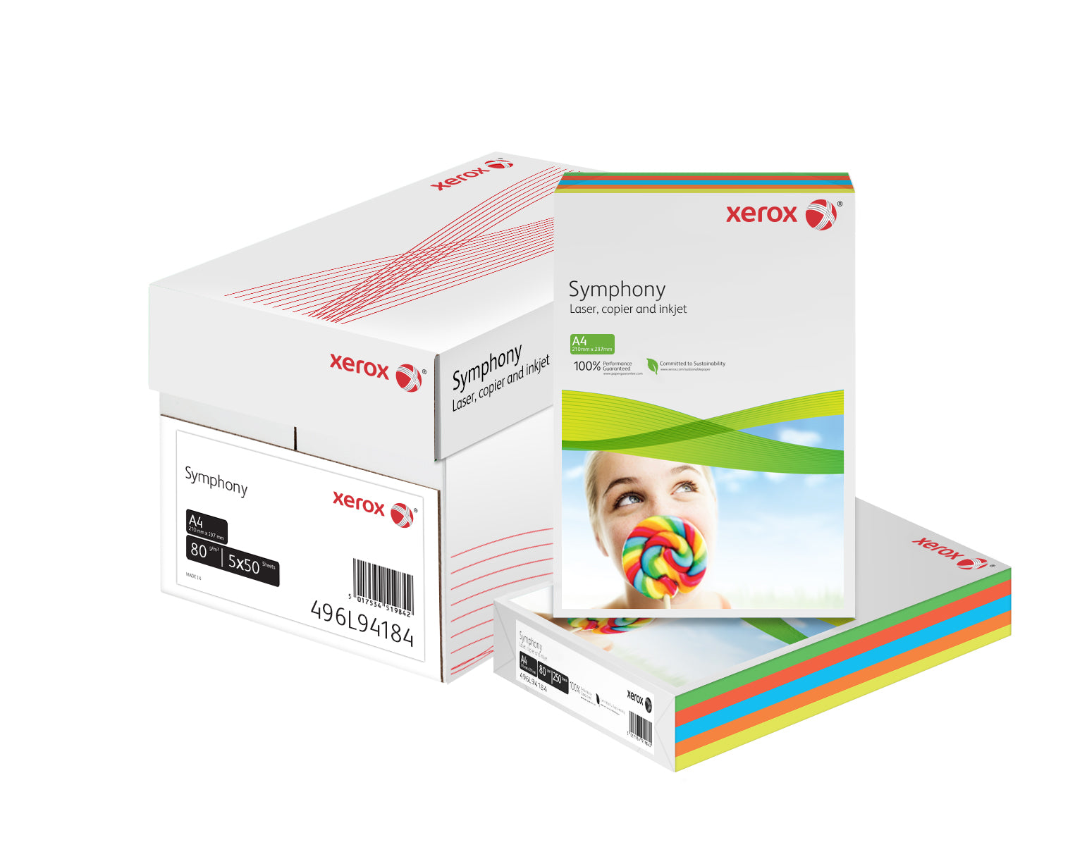 HARTIE COPIATOR A4 ASORTATA INTENS 80G 5*50/TOP XEROX