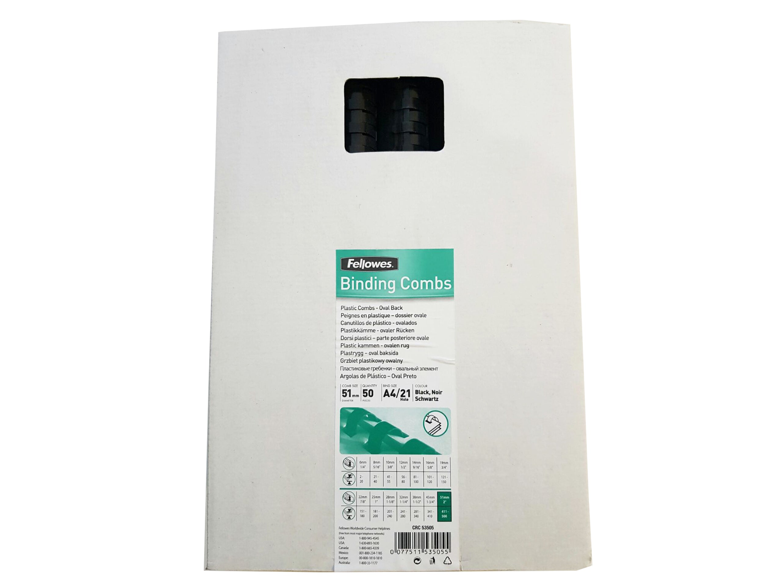 INEL PLASTIC 51MM NEGRU PT 411-450 COLI 50/CUT FELLOWES