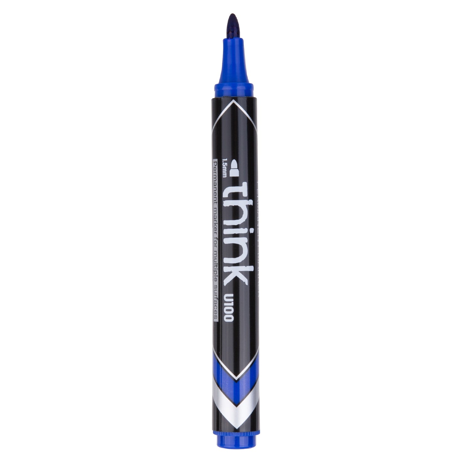 MARKER PERMANENT ALBASTRU VARF ROTUND 1.5MM DELI