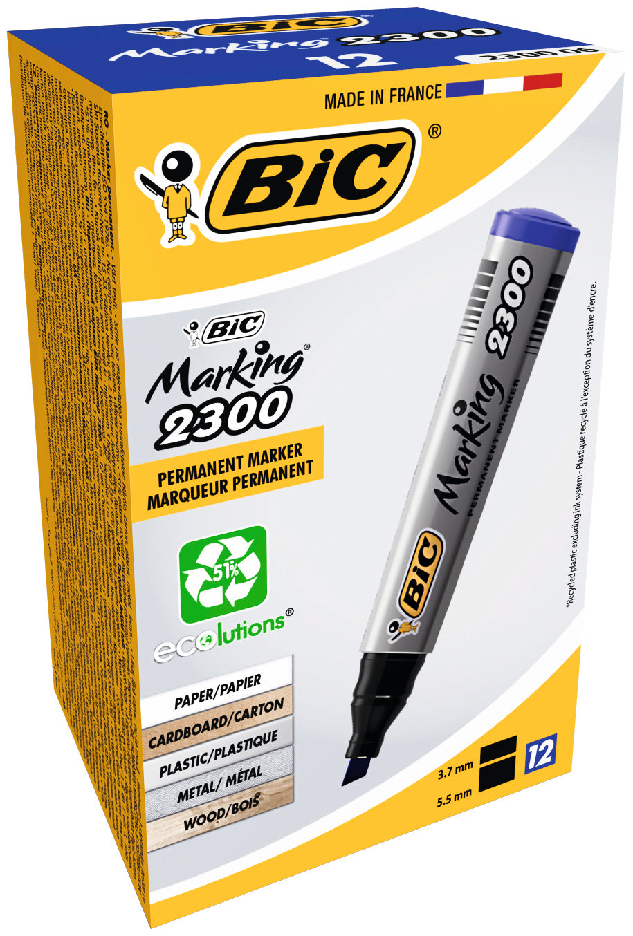 MARKER PERMANENT ALBASTRU VARF TESIT 2300 BIC
