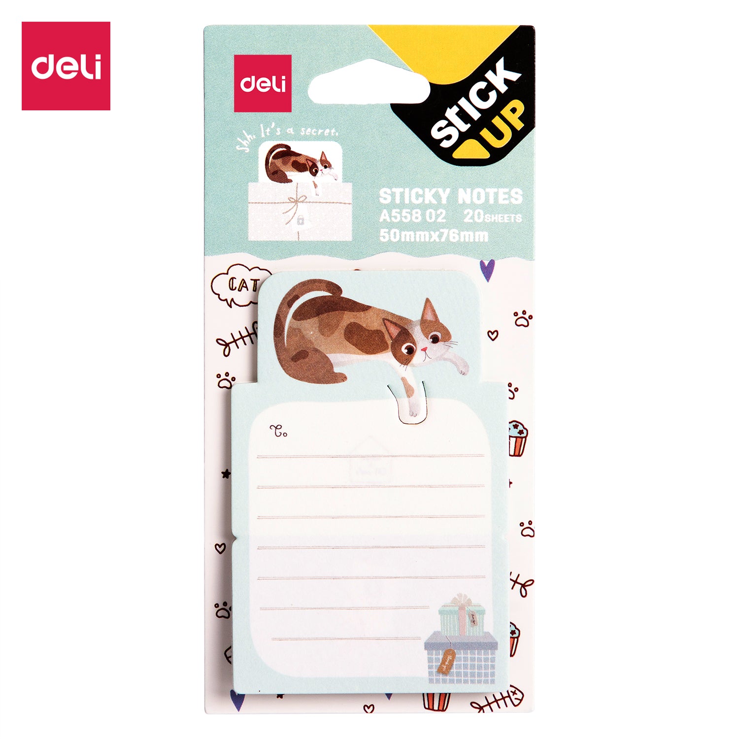 NOTES ADEZIV LINIAT ANIMALE 76*50MM 20 FILE DELI