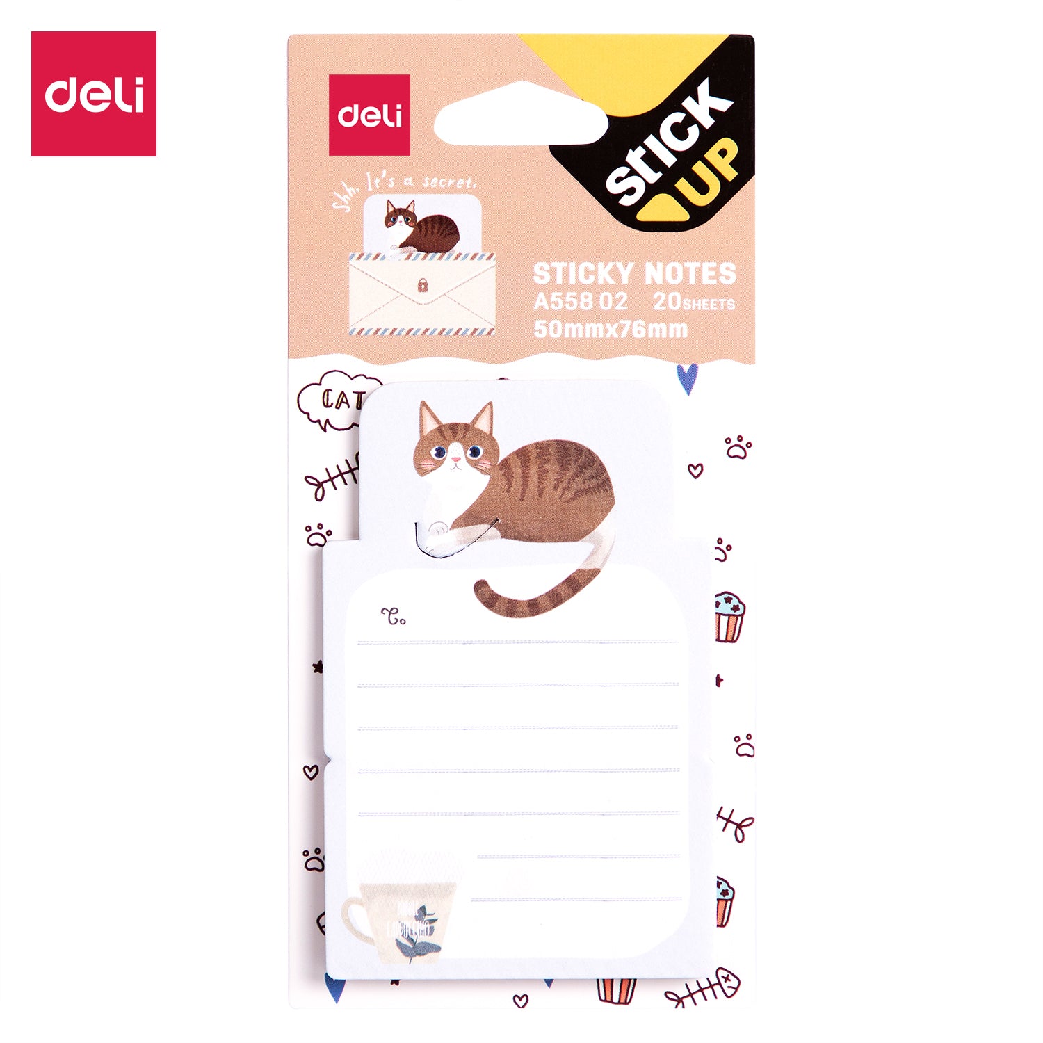 NOTES ADEZIV LINIAT ANIMALE 76*50MM 20 FILE DELI