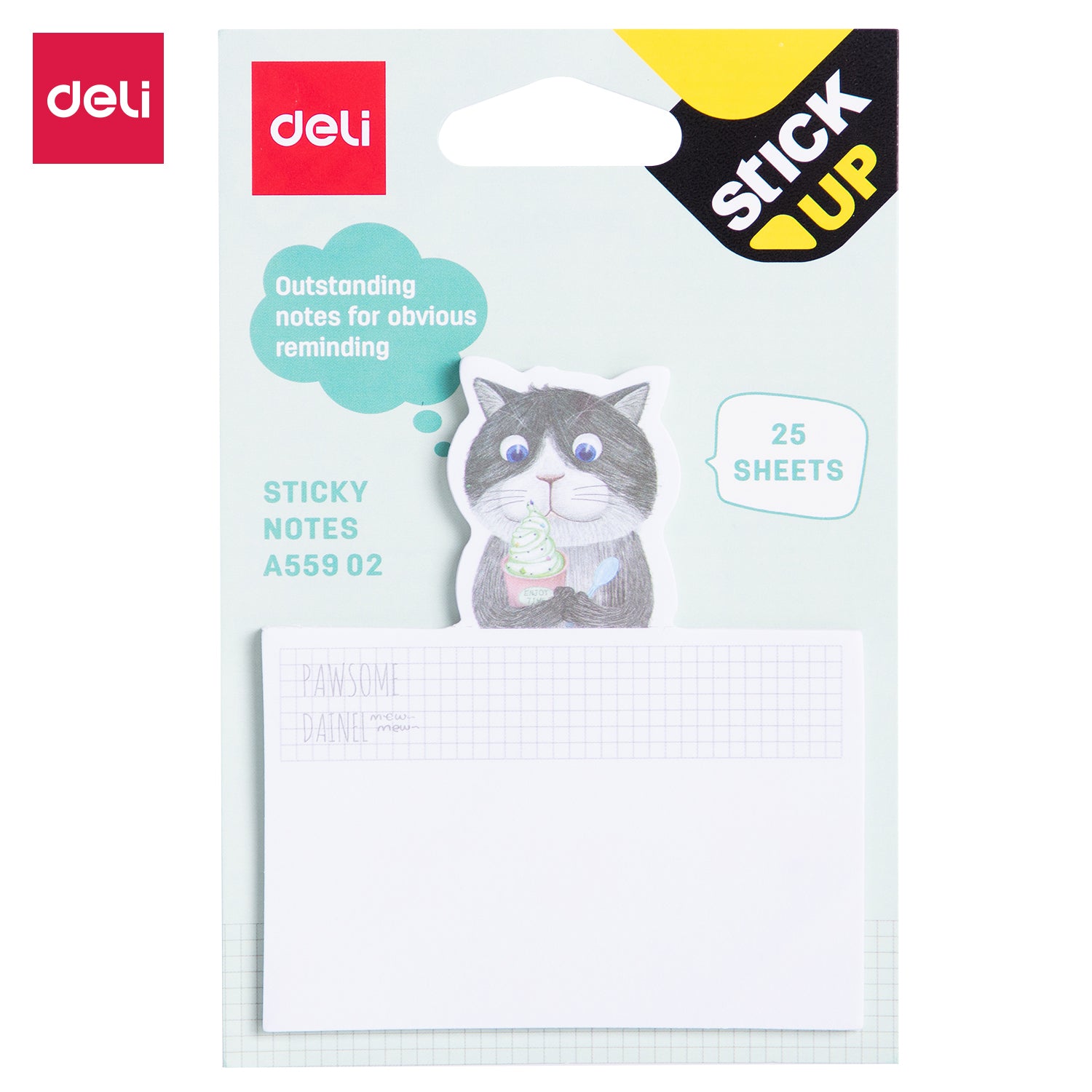 NOTES ADEZIV PISICI/CATEI 75*84MM 25 FILE DELI
