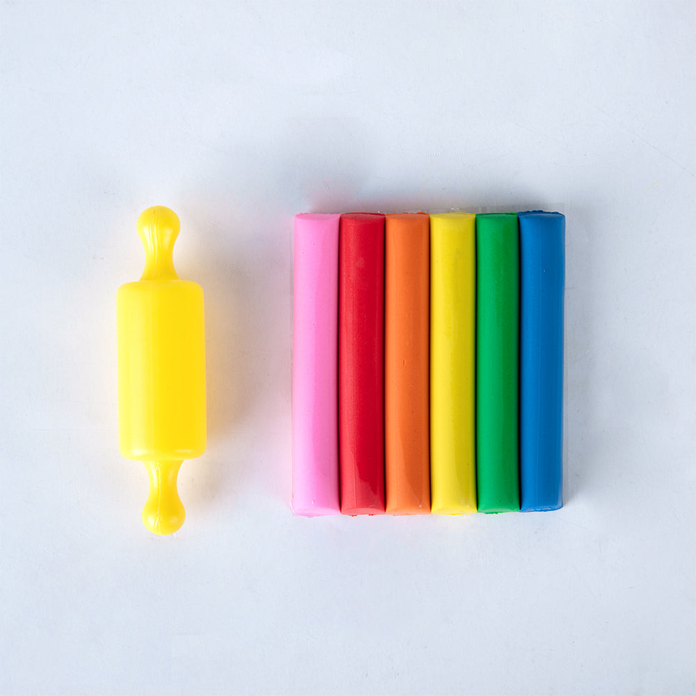 PLASTILINA 6 CULORI 60G + FORMA MODELAJ DELI