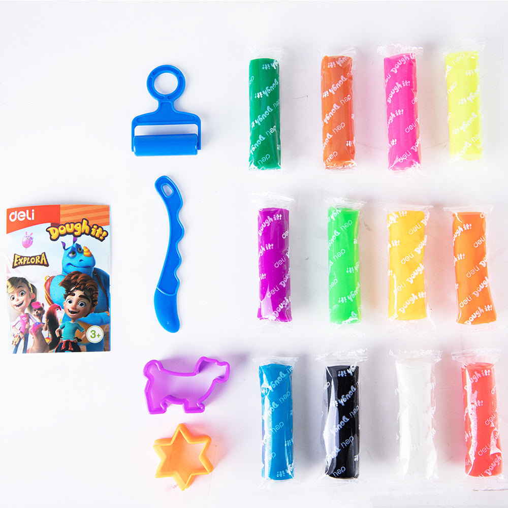 PLASTILINA SOFT GALETUSA 12 CULORI 160G DELI