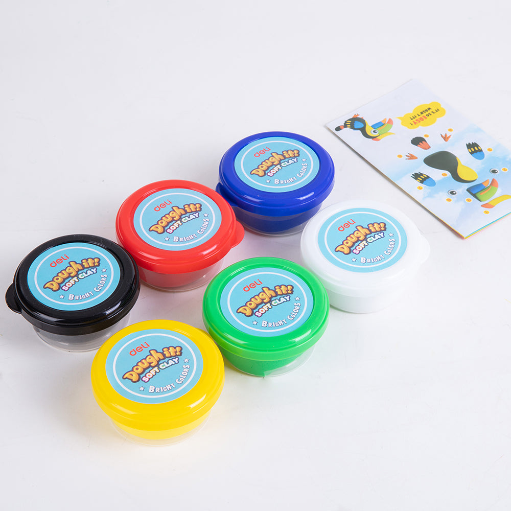 PLASTILINA SOFT LIGHT 6 BORCANE* 15G DELI