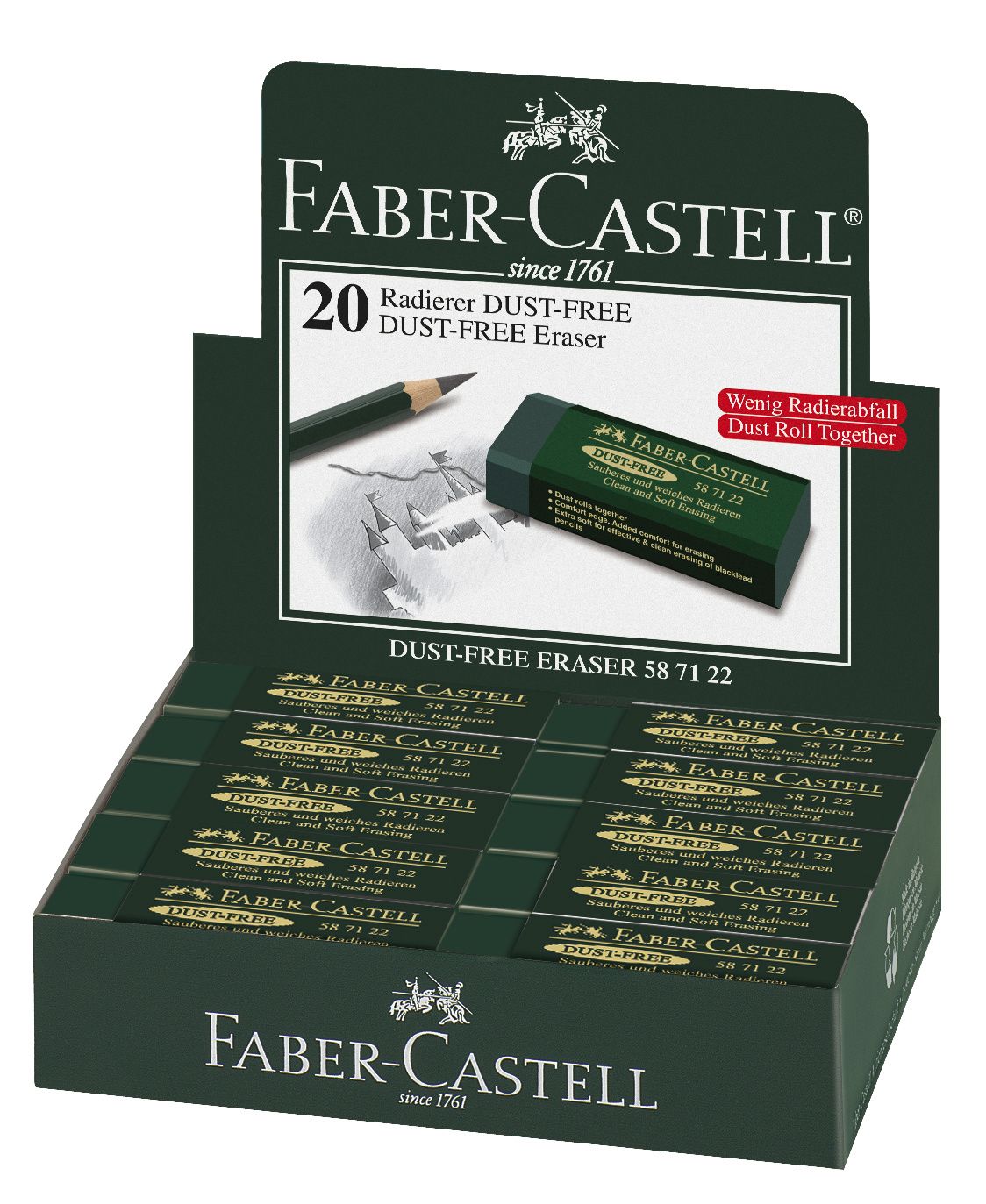 RADIERA ARTA DUST FREE 20 VERDE FABER-CASTELL