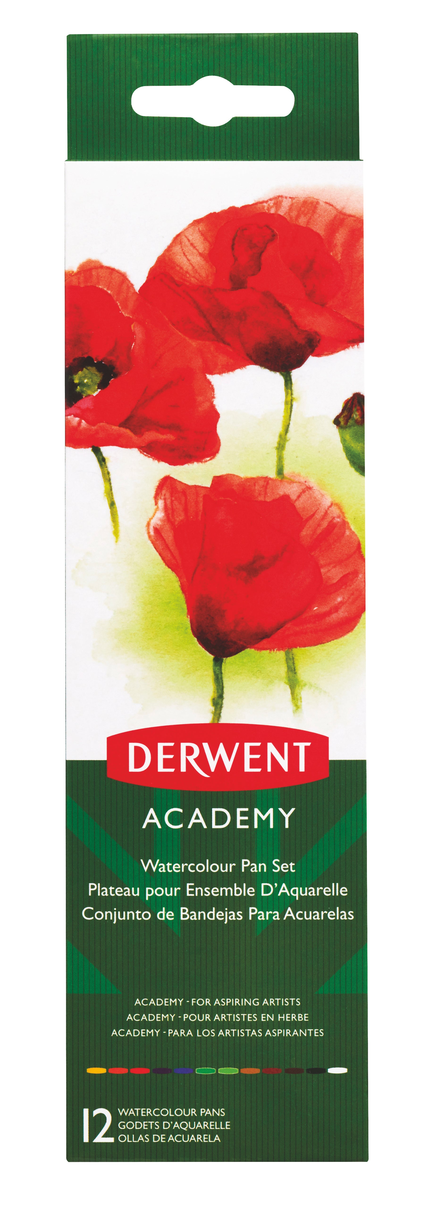 ACUARELE 12 CULORI + PENSULA DERWENT ACADEMY