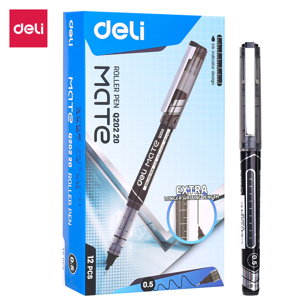 ROLLER FREE INK 0.5MM NEGRU DELI