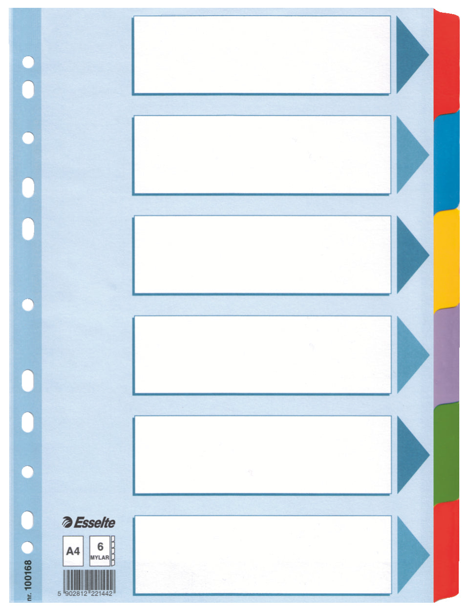 SEPARATOARE INDEX CARTON 6 COLI  MYLAR ESSELTE