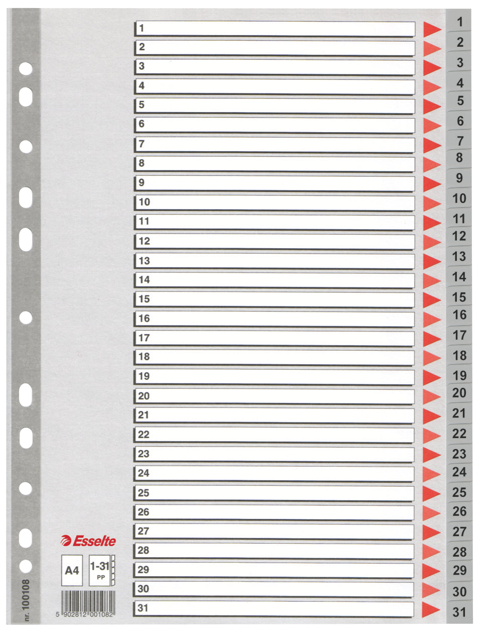 SEPARATOARE INDEX PLASTIC 1-31 ESSELTE