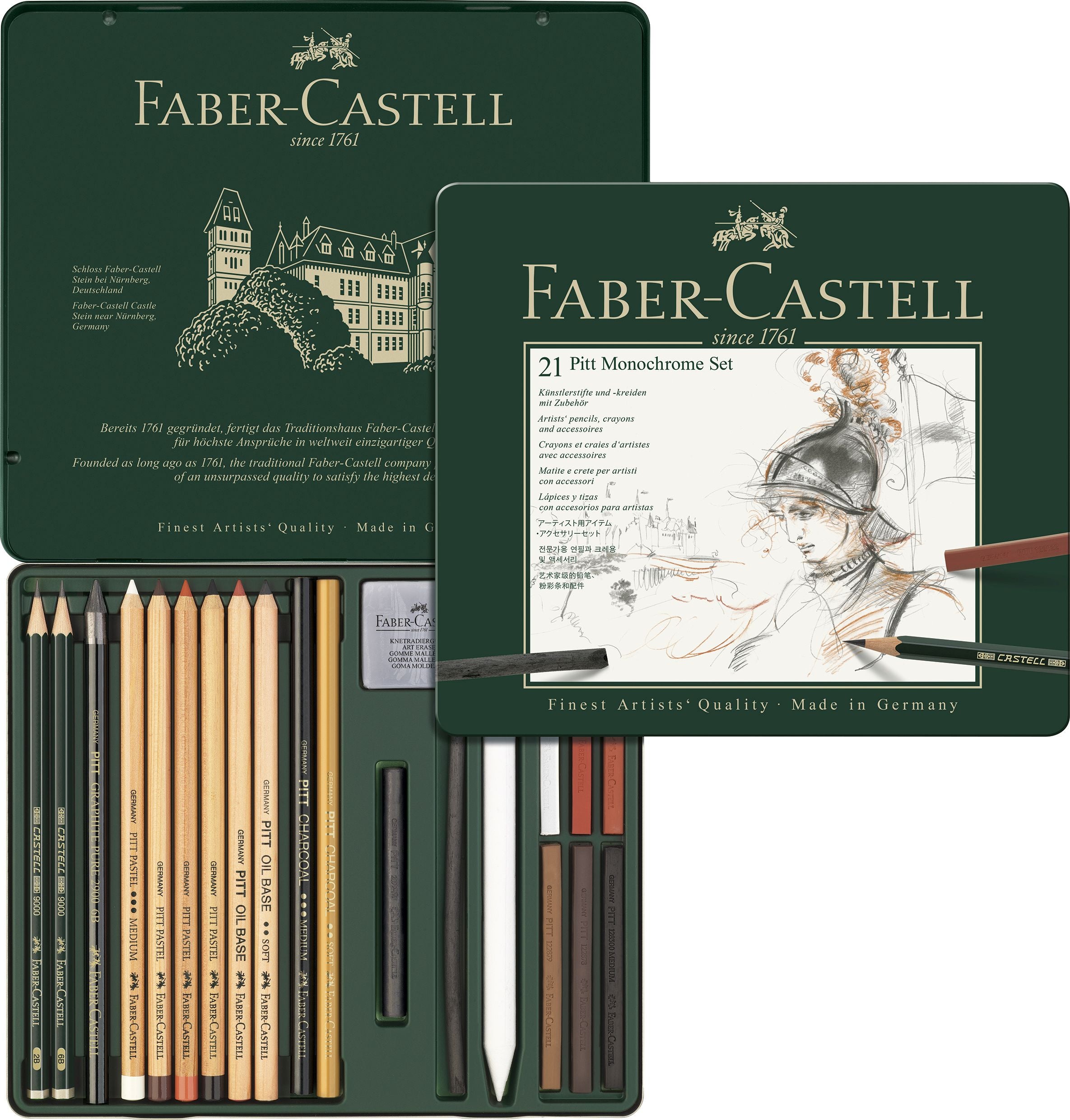 SET PITT MONOCHROME 21 BUC FABER-CASTELL