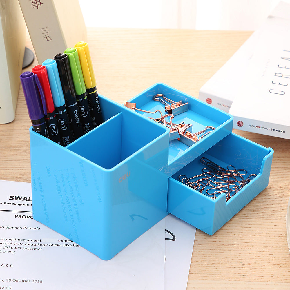 SUPORT BIROU 3 COMPART+SERTAR BLEU DELI