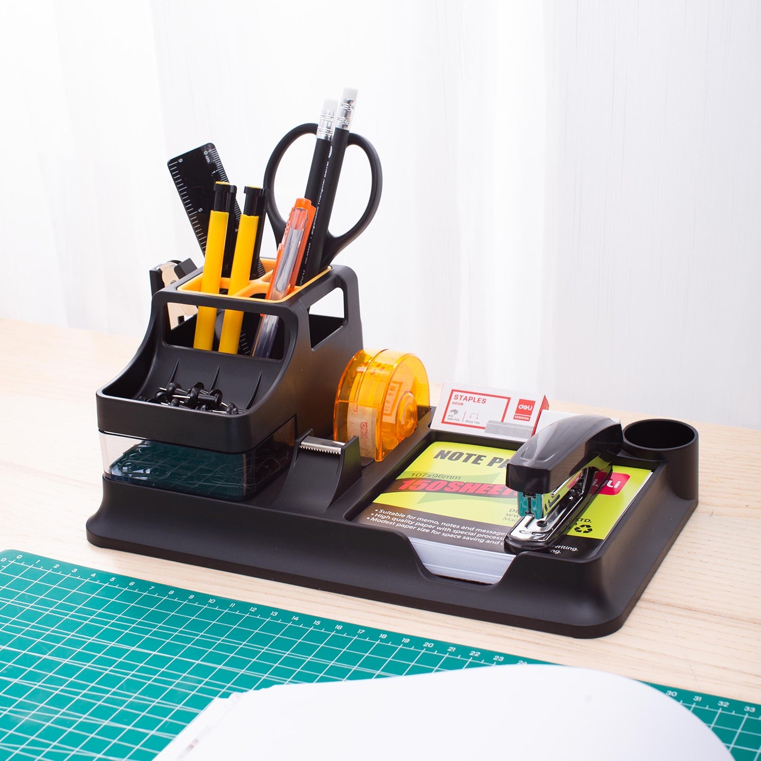 SUPORT BIROU ECHIPAT 16 PIESE 7 COMPARTIMENTE - MODEL 2 DELI