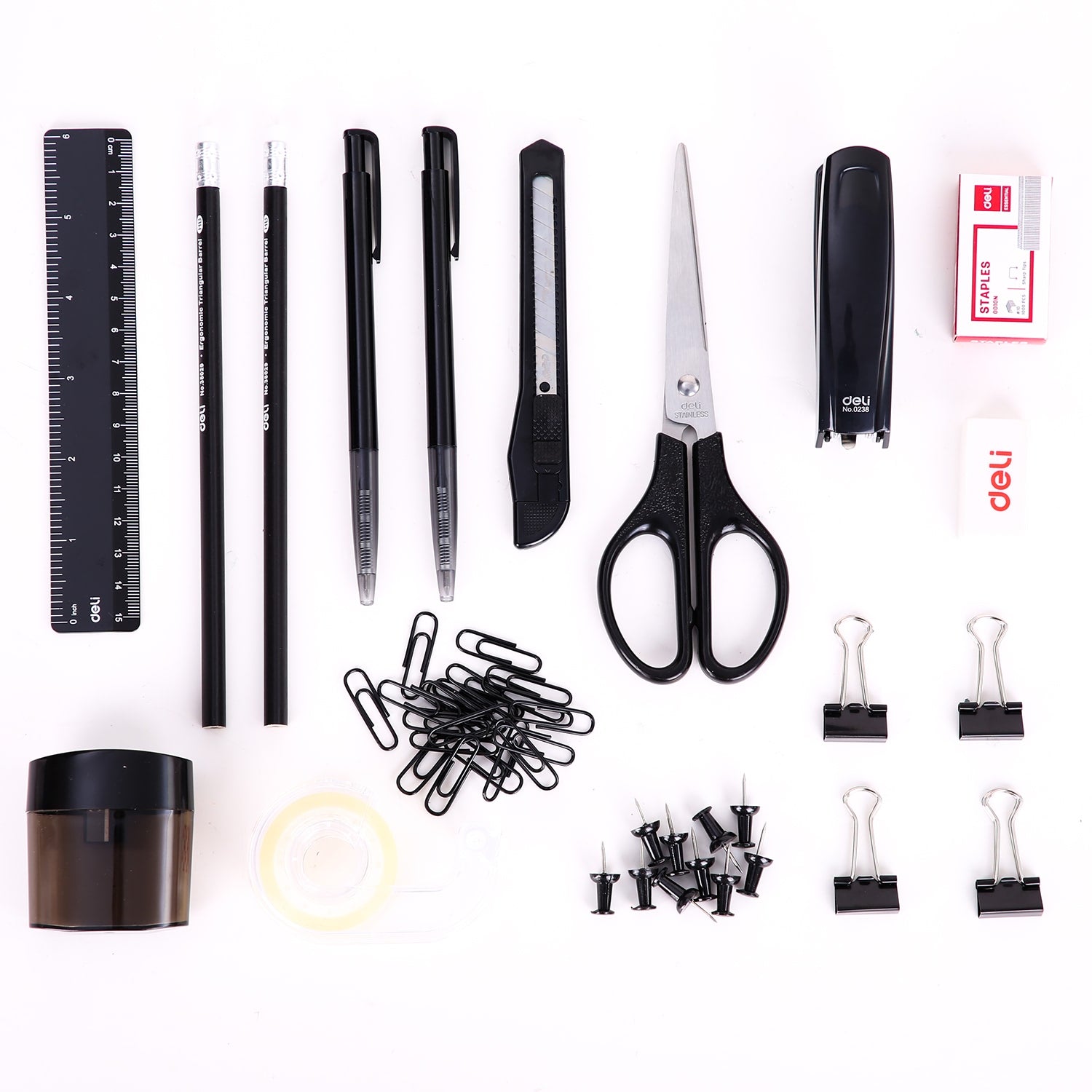 SUPORT BIROU ROTATIV ECHIPAT 16 PIESE 7 COMPARTIMENTE DELI