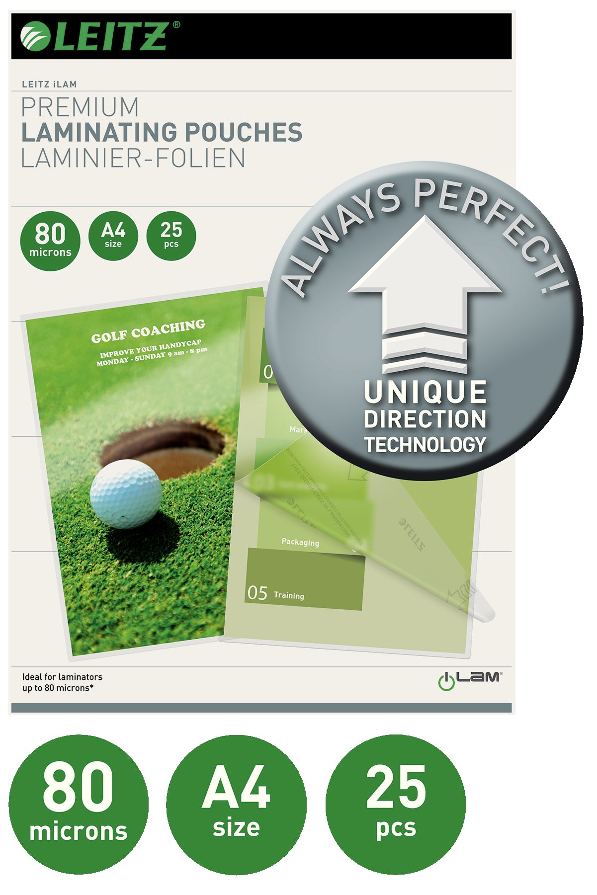 FOLIE A4 80 MICRONI 25/TOP UDT LEITZ