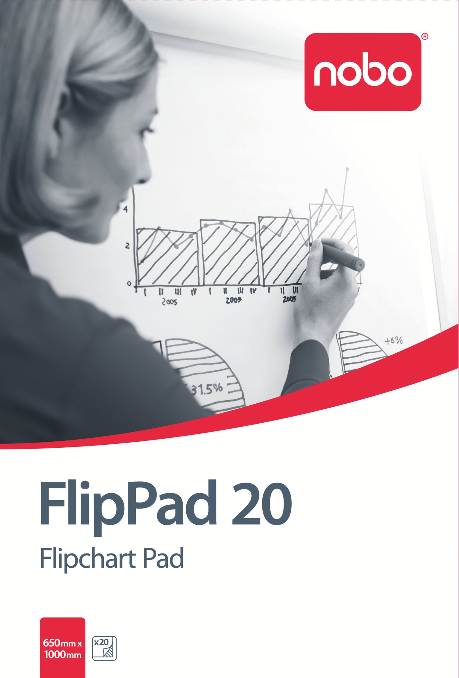 HARTIE FLIPCHART 65*95.5 CM 60G 20 FILE NOBO