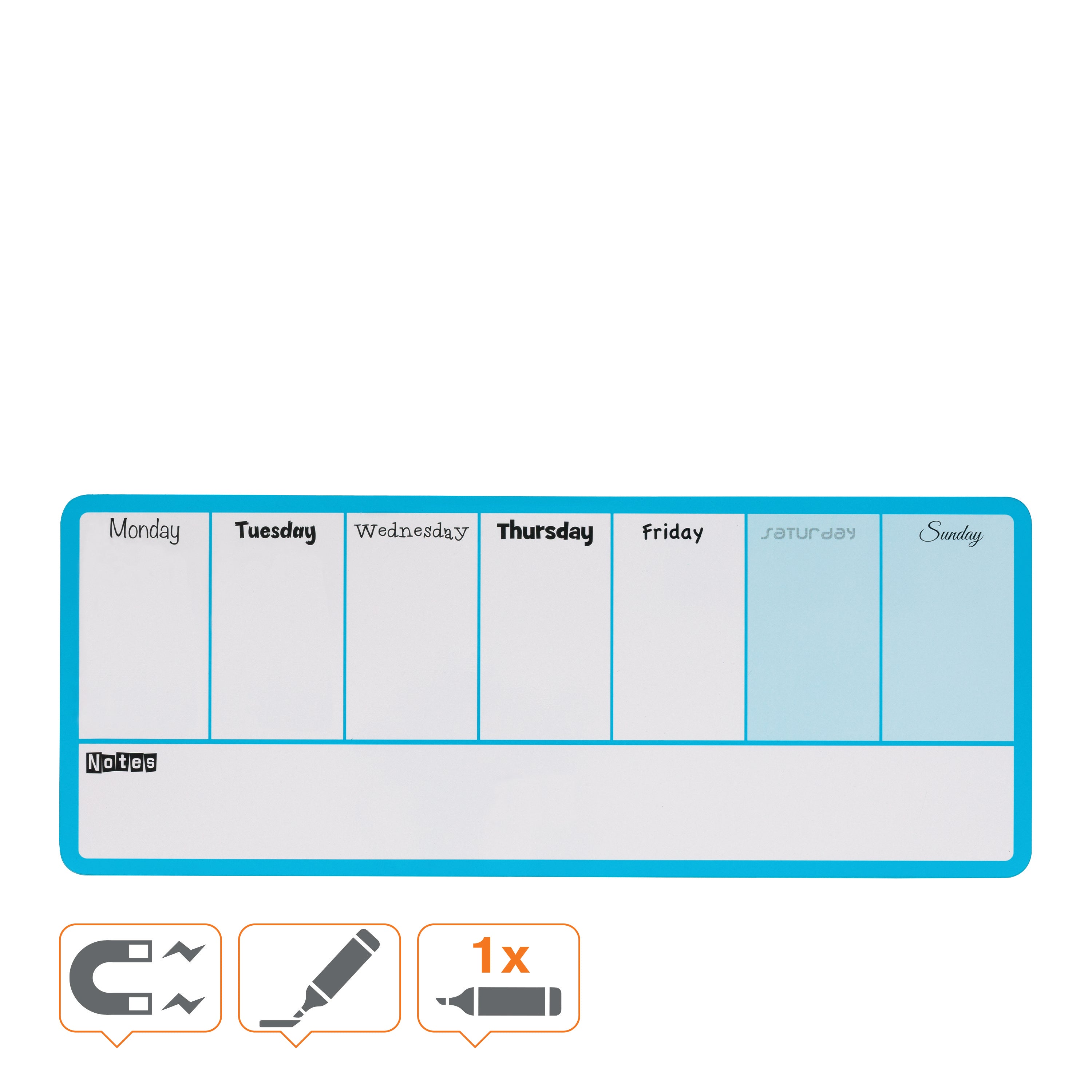 PLANNER MAGNETIC SAPTAMANAL 14*36 CM ALBASTRU NOBO