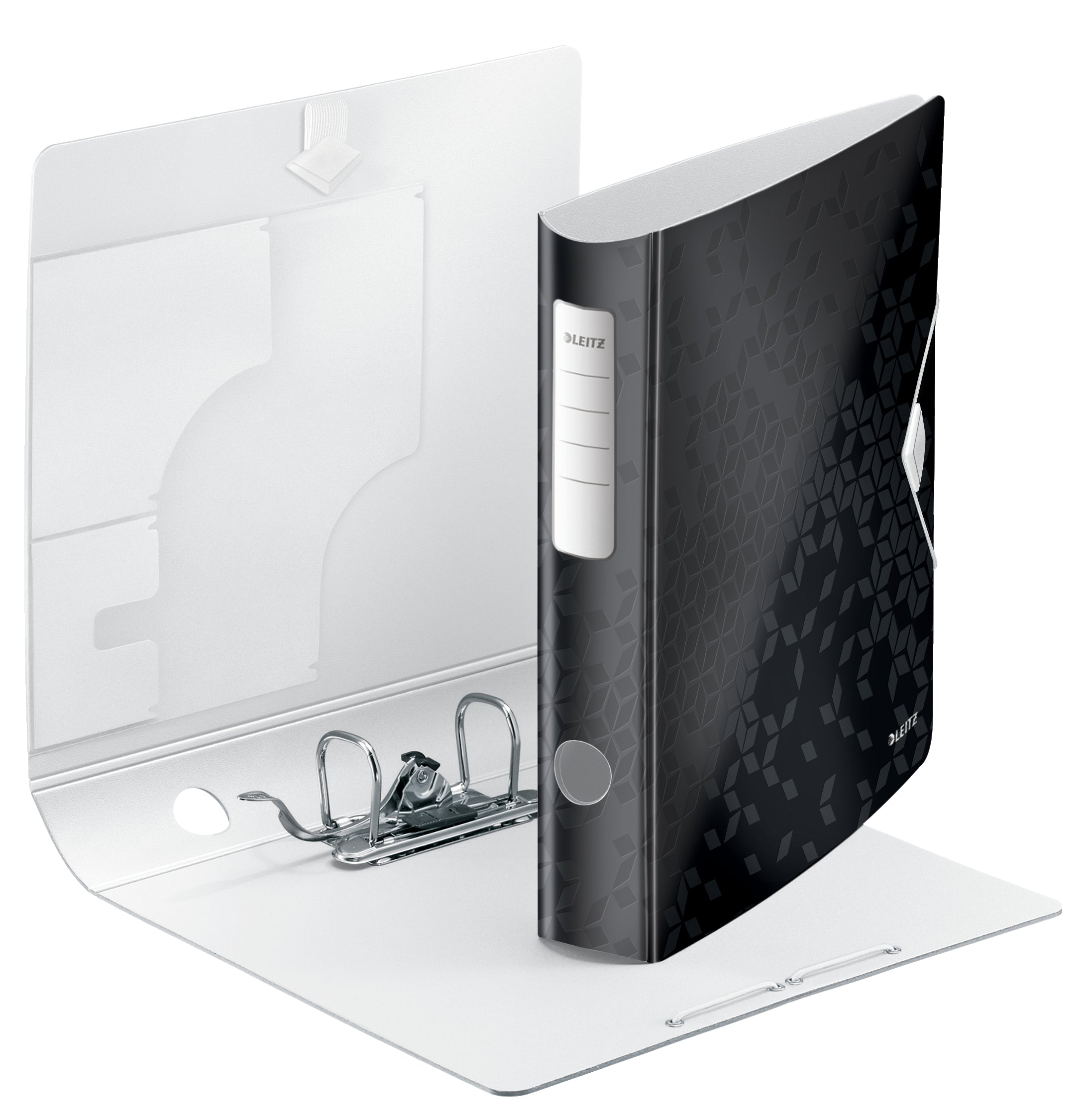 BIBLIORAFT PLASTIFIAT 5CM 180GRADE NEGRU ACTIVE WOW LEITZ