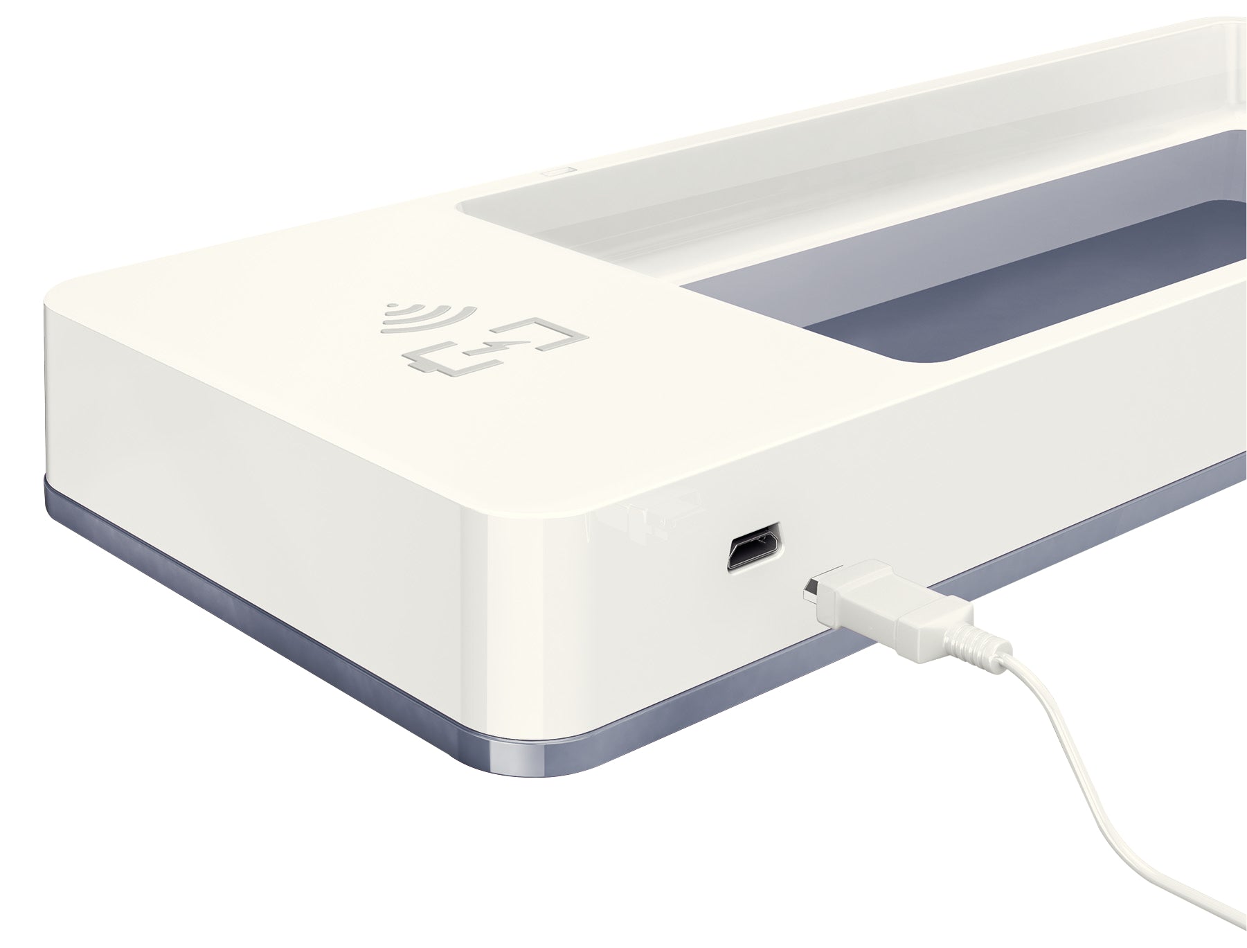 SUPORT BIROU CU INCARCATOR INDUCTIE GRI METALIZAT/ALB LEITZ