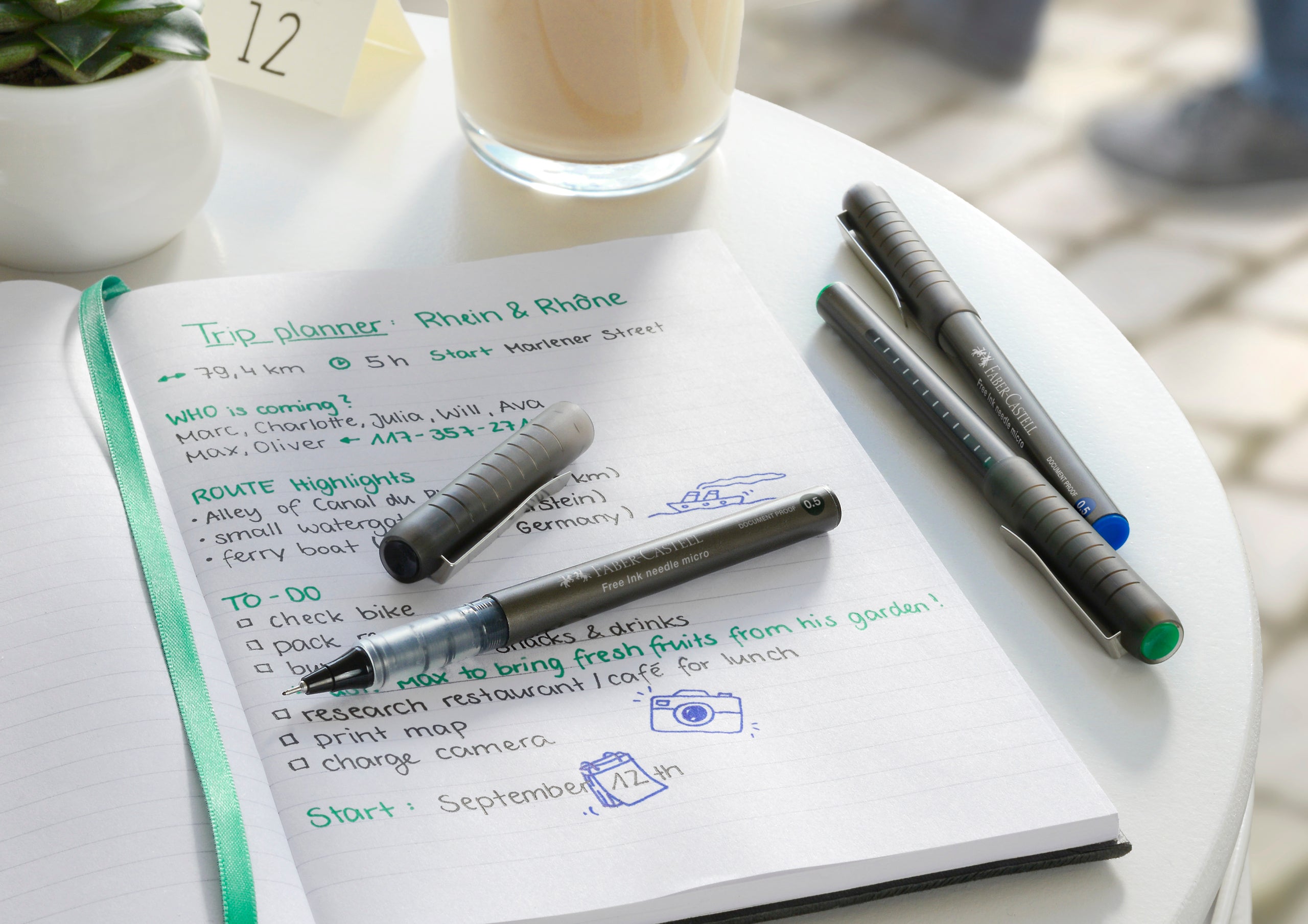 ROLLER FREE INK NEEDLE 0.5MM NEGRU FABER-CASTELL