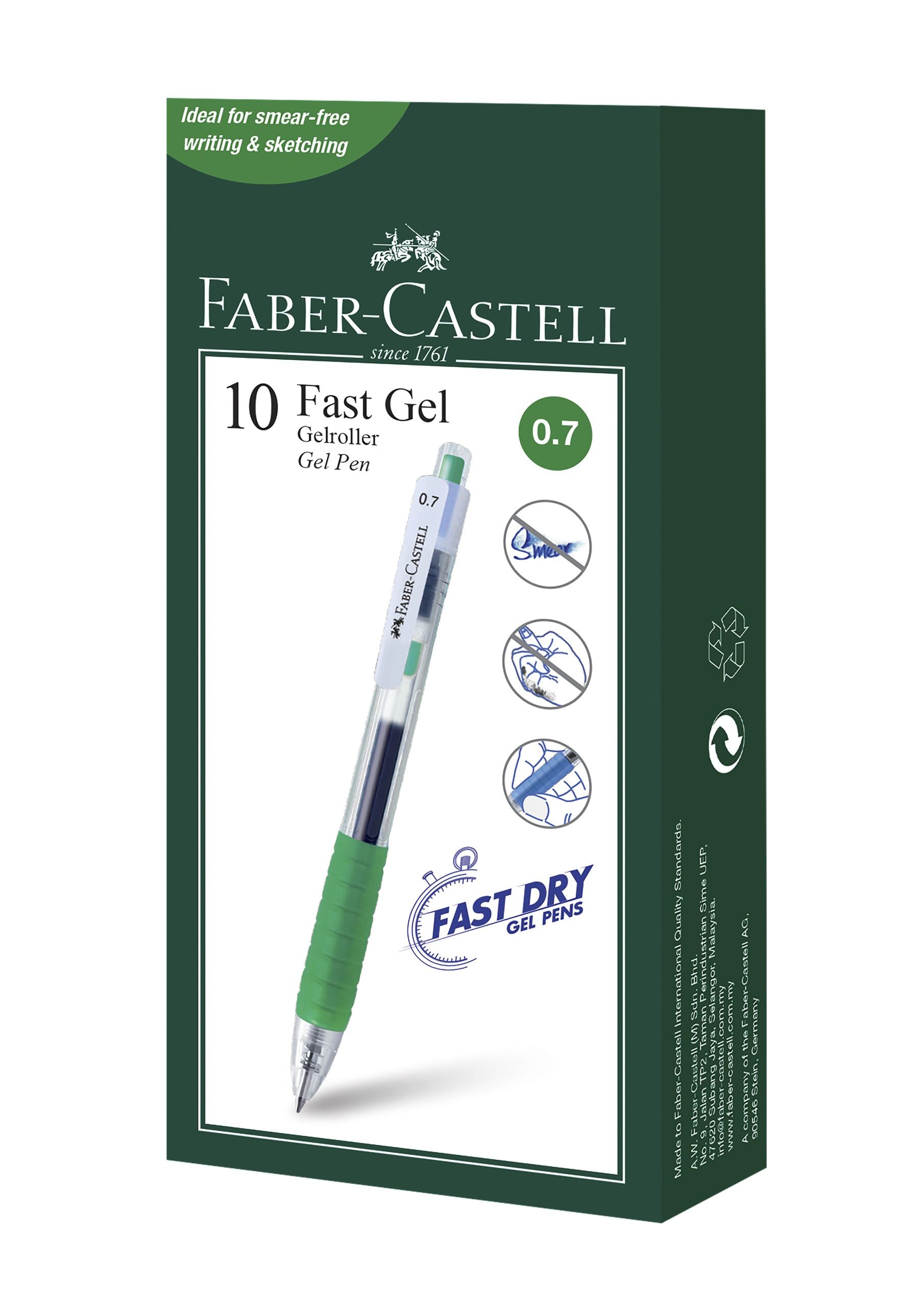 PIX CU GEL 0.7MM FAST GEL VERDE FABER-CASTELL