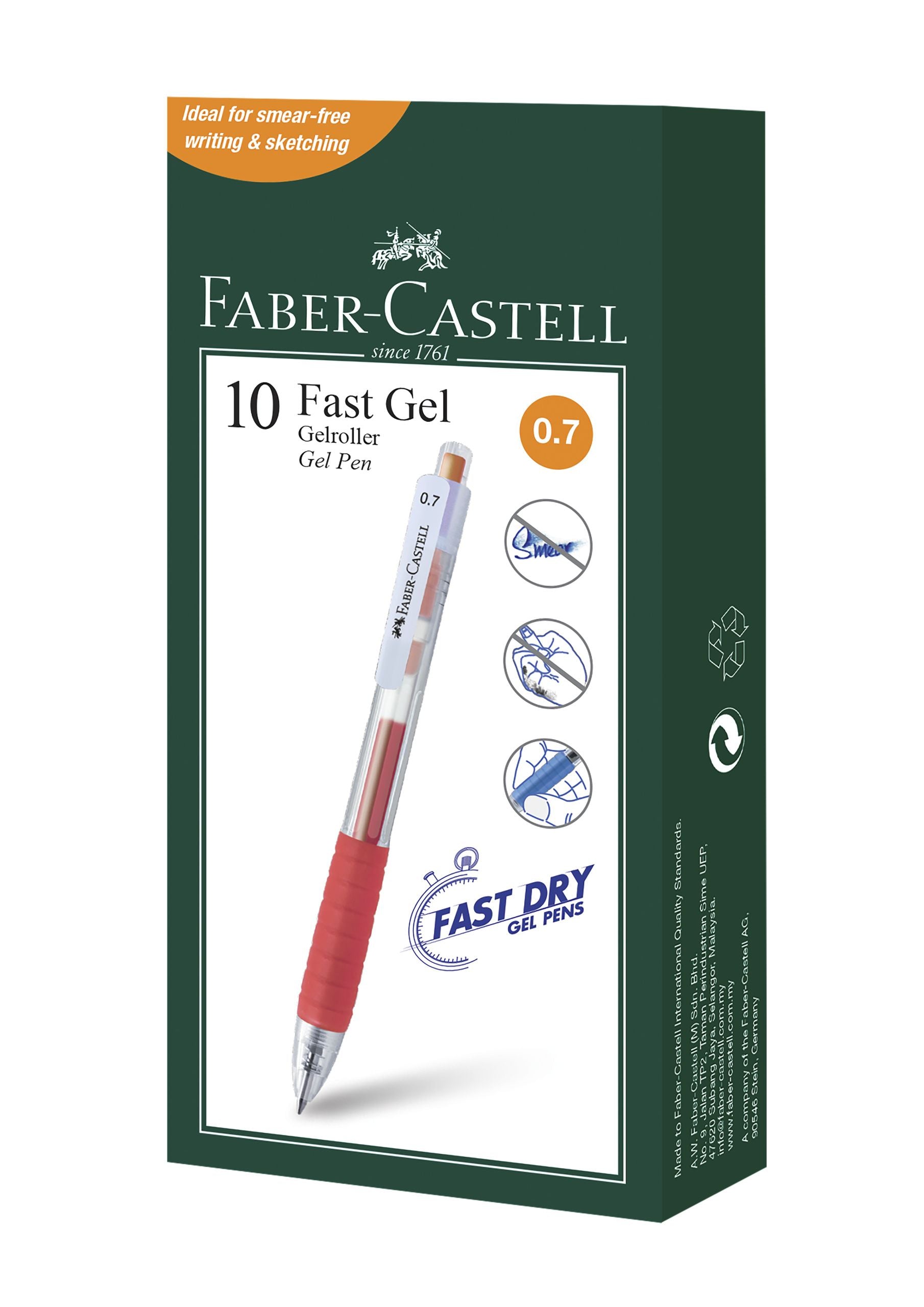 PIX CU GEL 0.7MM FAST GEL PORTOCALIU FABER-CASTELL