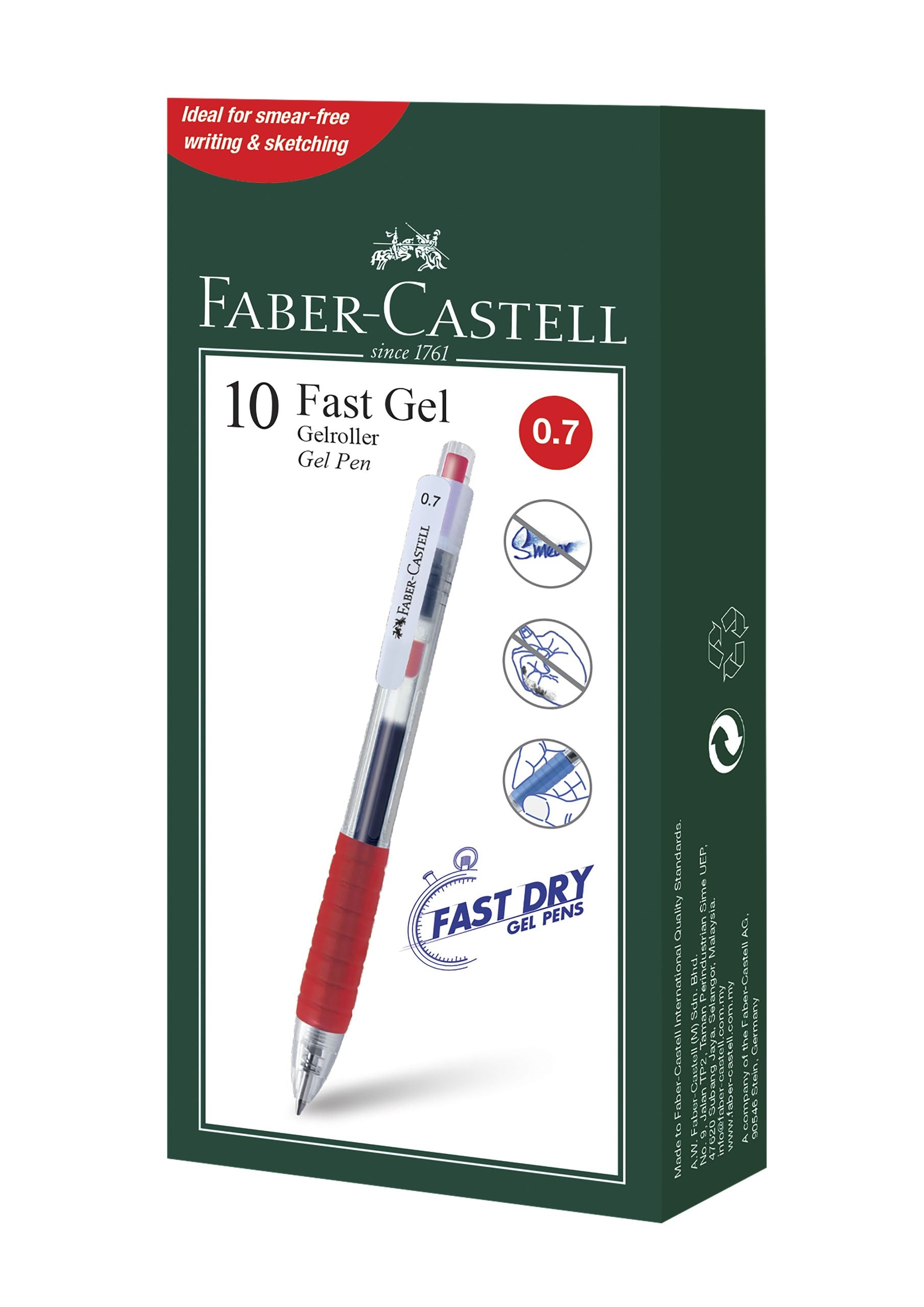 PIX CU GEL 0.7MM FAST GEL ROSU FABER-CASTELL