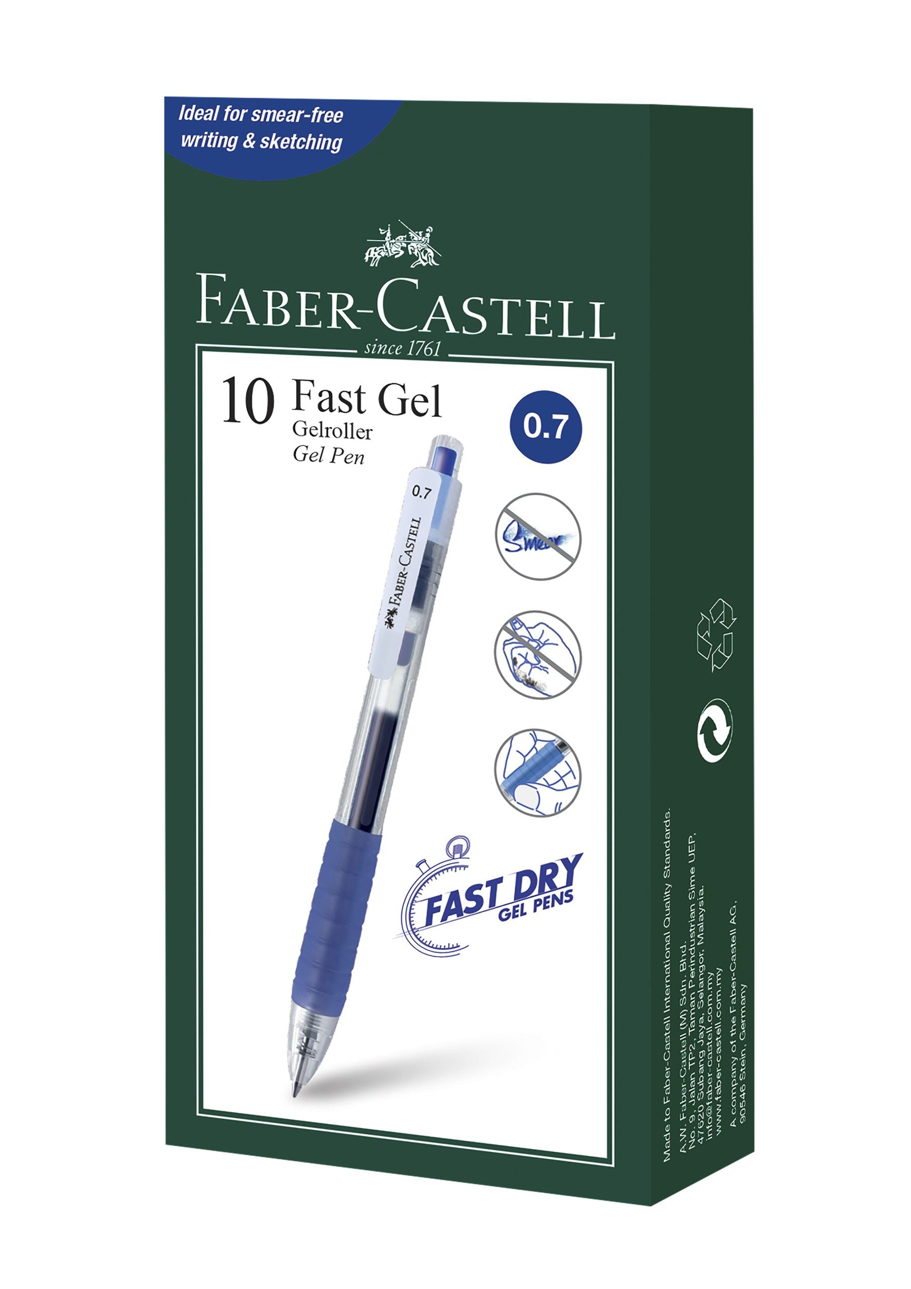 PIX CU GEL 0.7MM FAST GEL ALBASTRU FABER-CASTELL