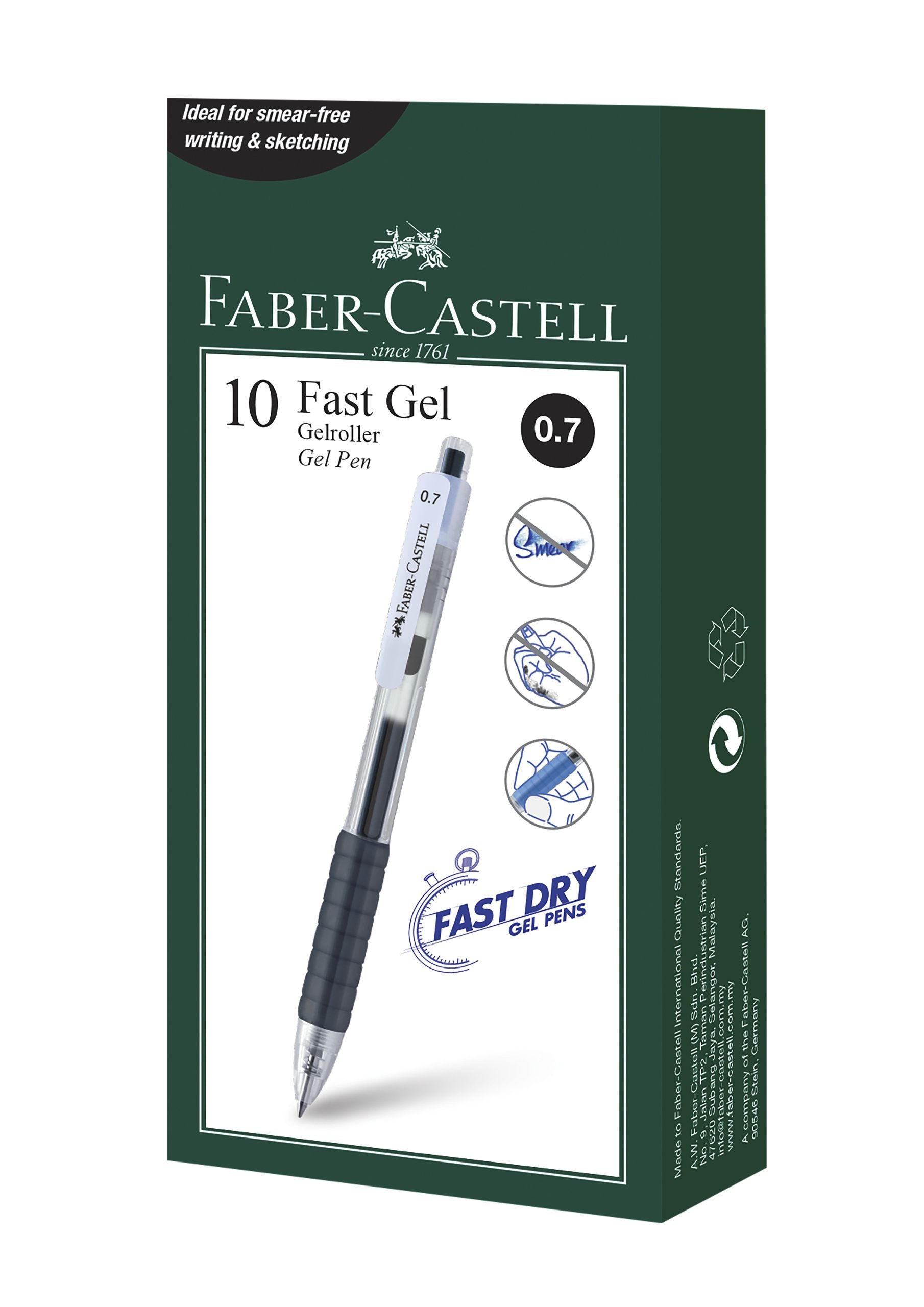 PIX CU GEL 0.7MM FAST GEL NEGRU FABER-CASTELL