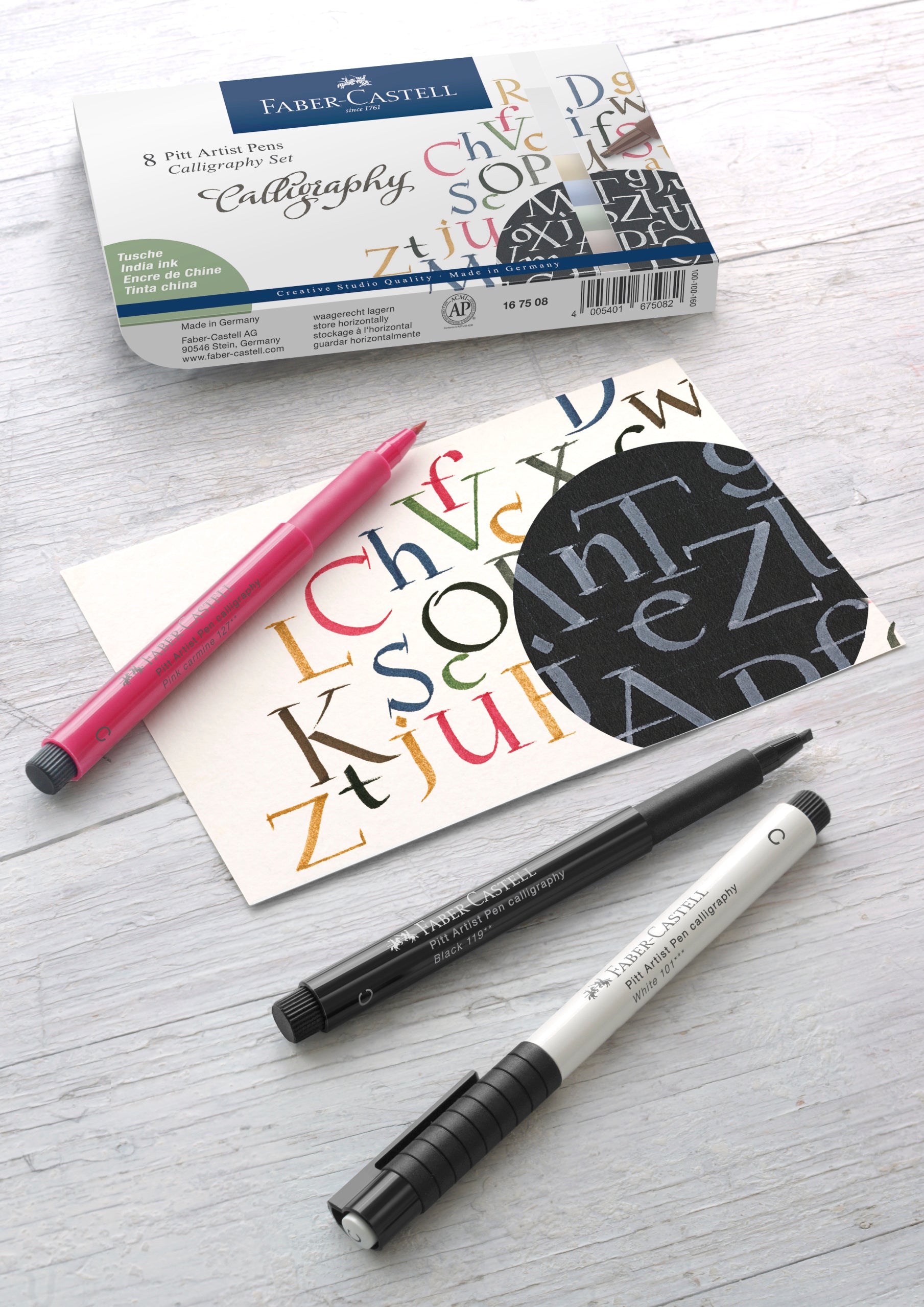 PITT ARTIST PEN SET CALIGRAFIC 8 BUC FABER-CASTELL