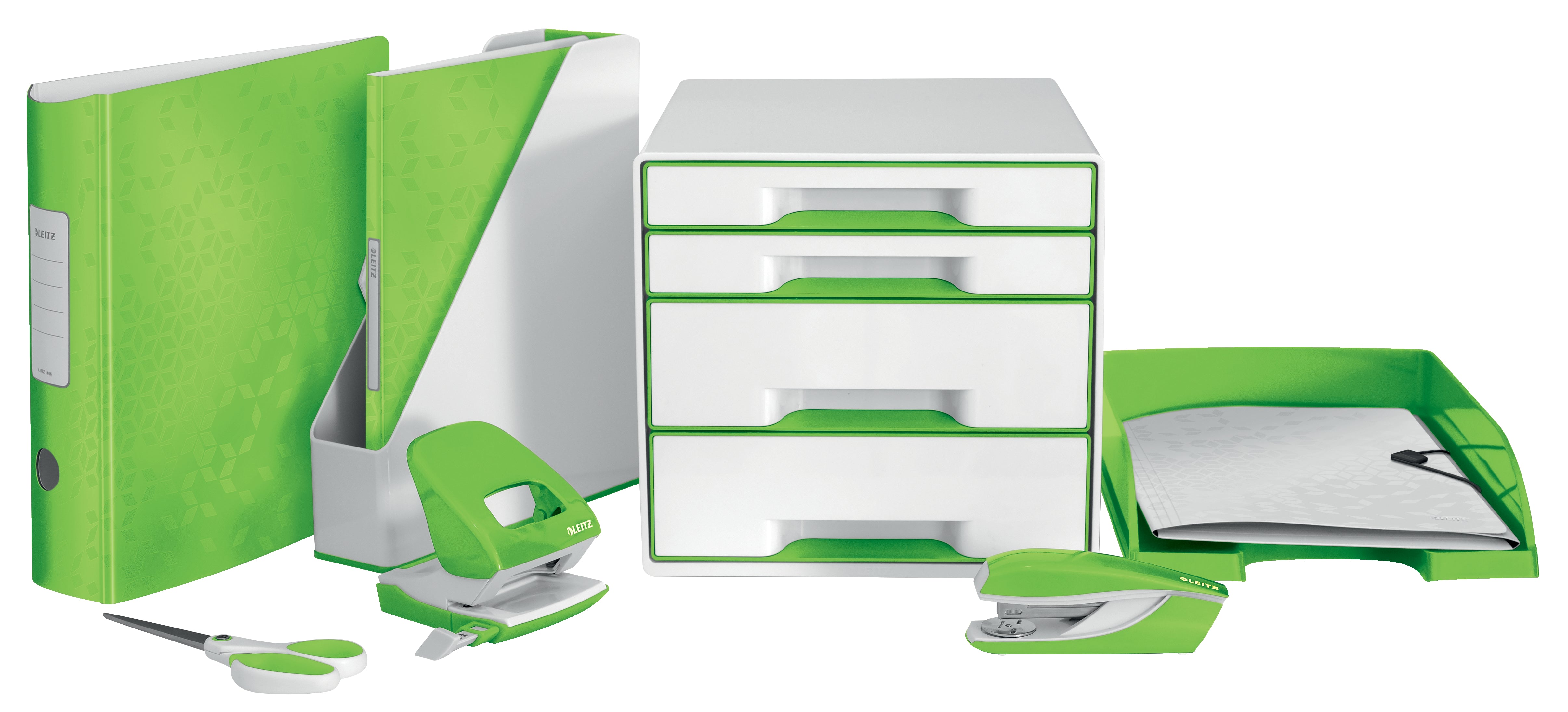 CABINET 4 SERTARE ALB/VERDE WOW LEITZ