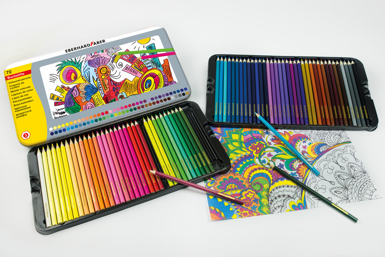 CREIOANE COLORATE 72 CULORI CUTIE METAL EBERHARD FABER