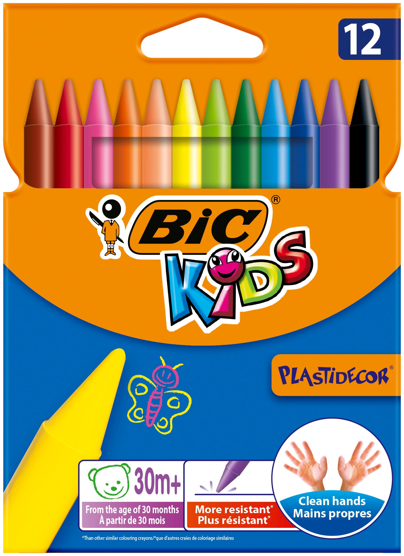 CREIOANE CERATE 12 CULORI PLASTIDECOR BIC