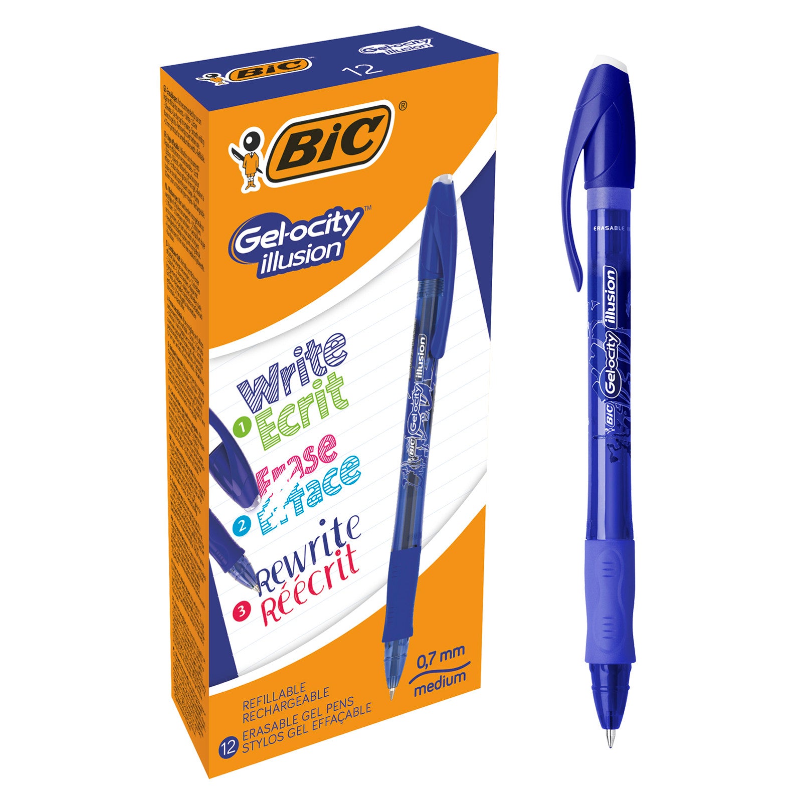 ROLLER 0.7MM ALBASTRU GEL-OCITY ILLUSION BIC