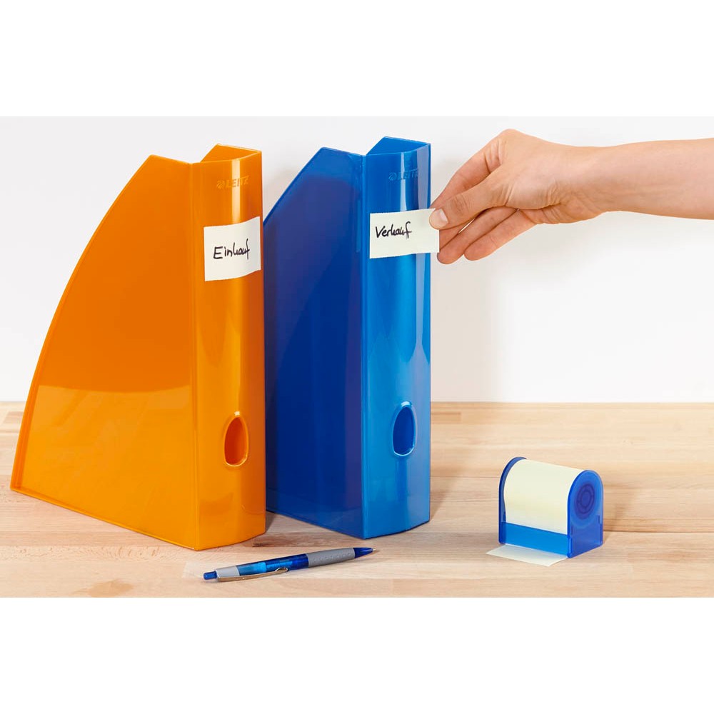 DISPENSER NOTES ADEZIV IN ROLA 60 MM x 10 M GALBEN PAL INFO NOTES